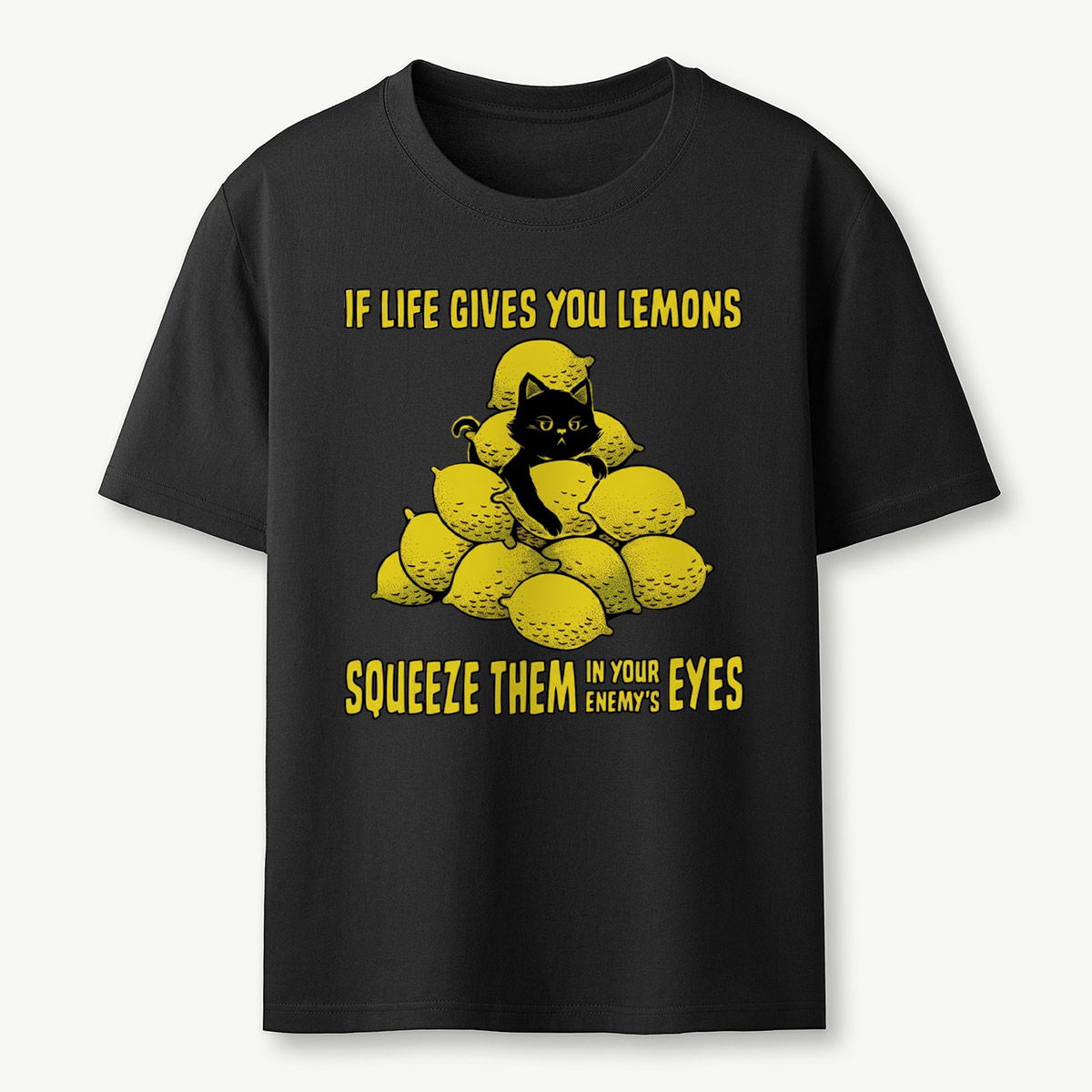 Funny Cat and Lemon Sarcastic Humor T‑Shirt