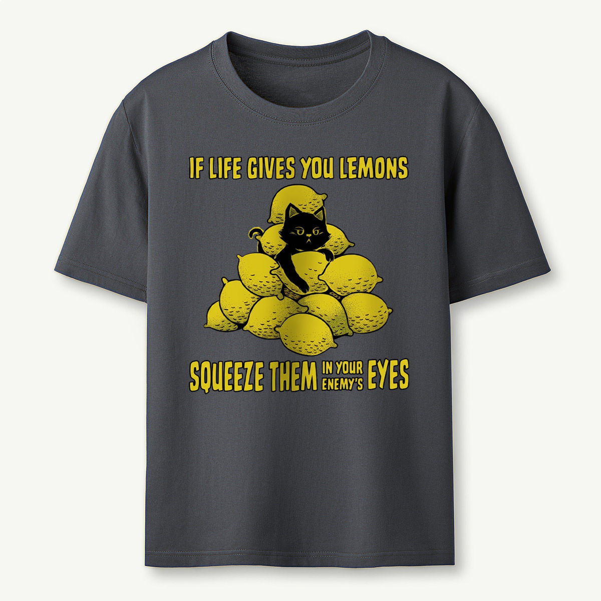 Funny Cat and Lemon Sarcastic Humor T‑Shirt