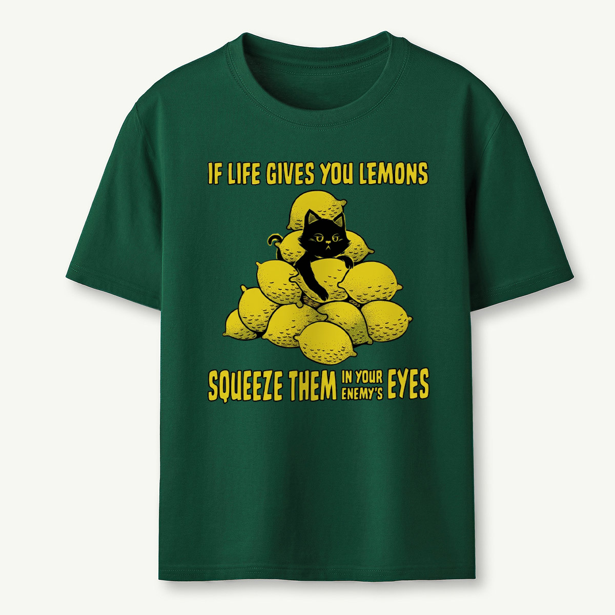 Funny Cat and Lemon Sarcastic Humor T‑Shirt