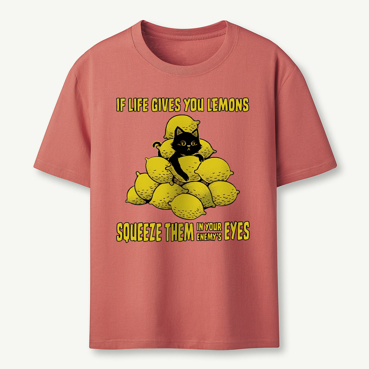 Funny Cat and Lemon Sarcastic Humor T‑Shirt