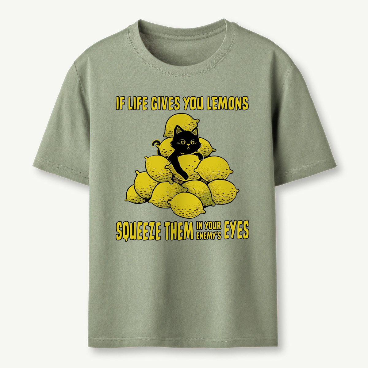 Funny Cat and Lemon Sarcastic Humor T‑Shirt