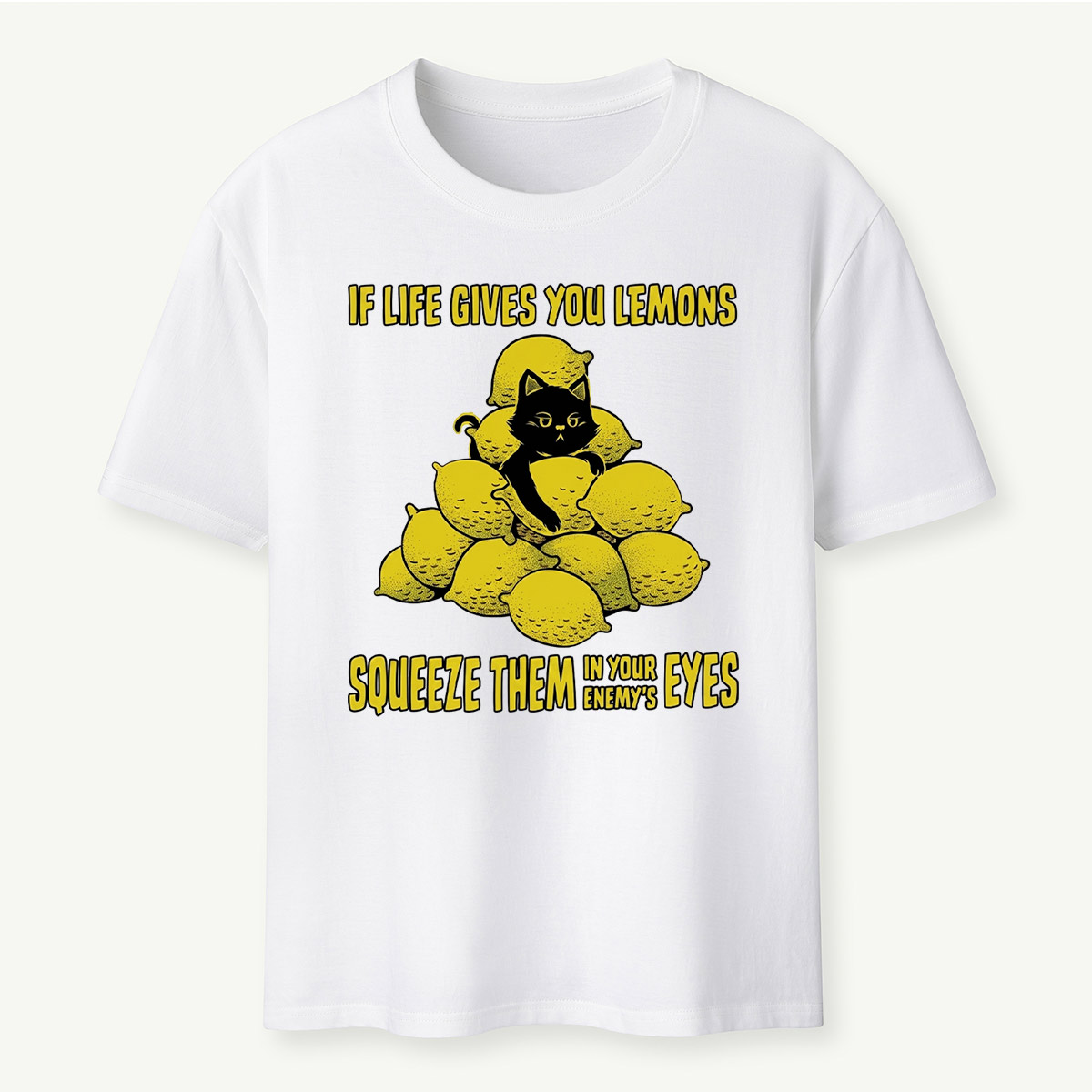 Funny Cat and Lemon Sarcastic Humor T‑Shirt