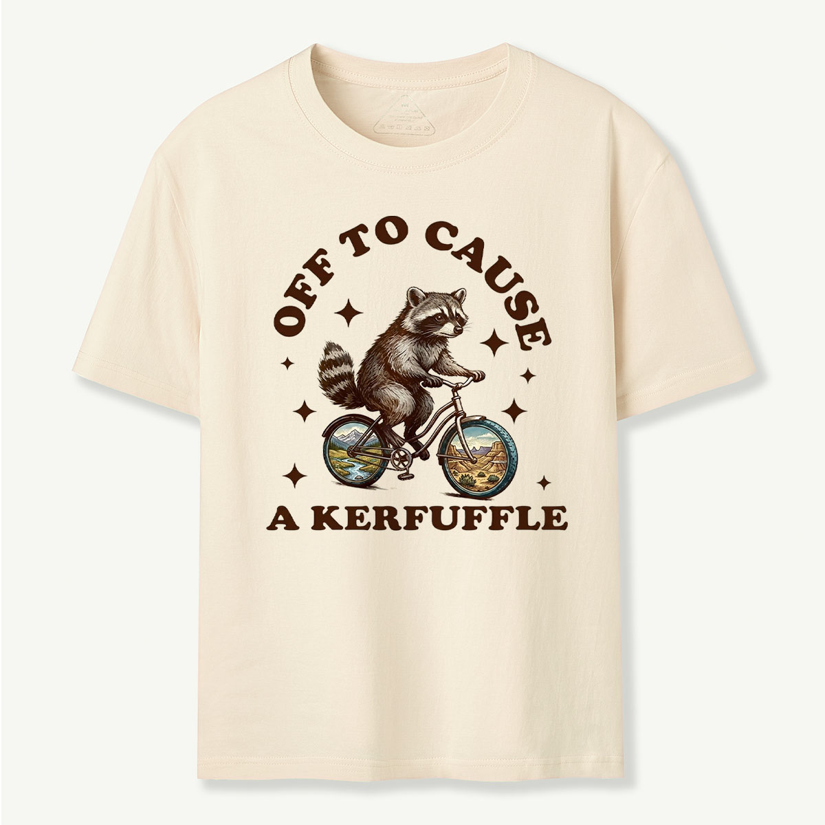 Off To Cause a Kerfuffle Raccoon T‑Shirt
