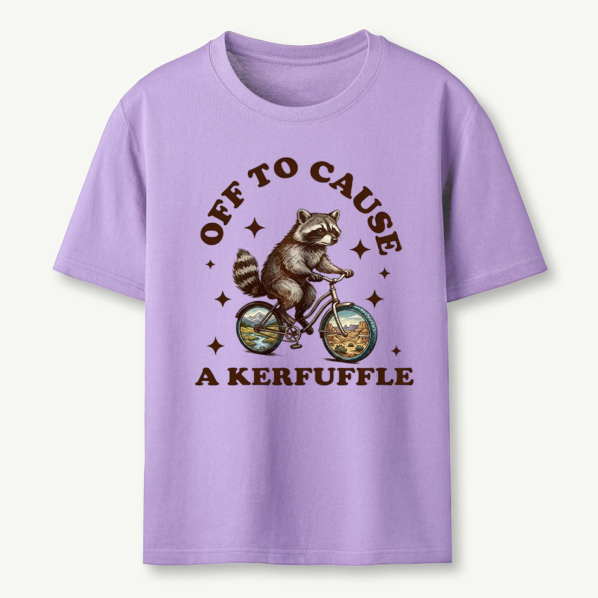 Off To Cause a Kerfuffle Raccoon T‑Shirt