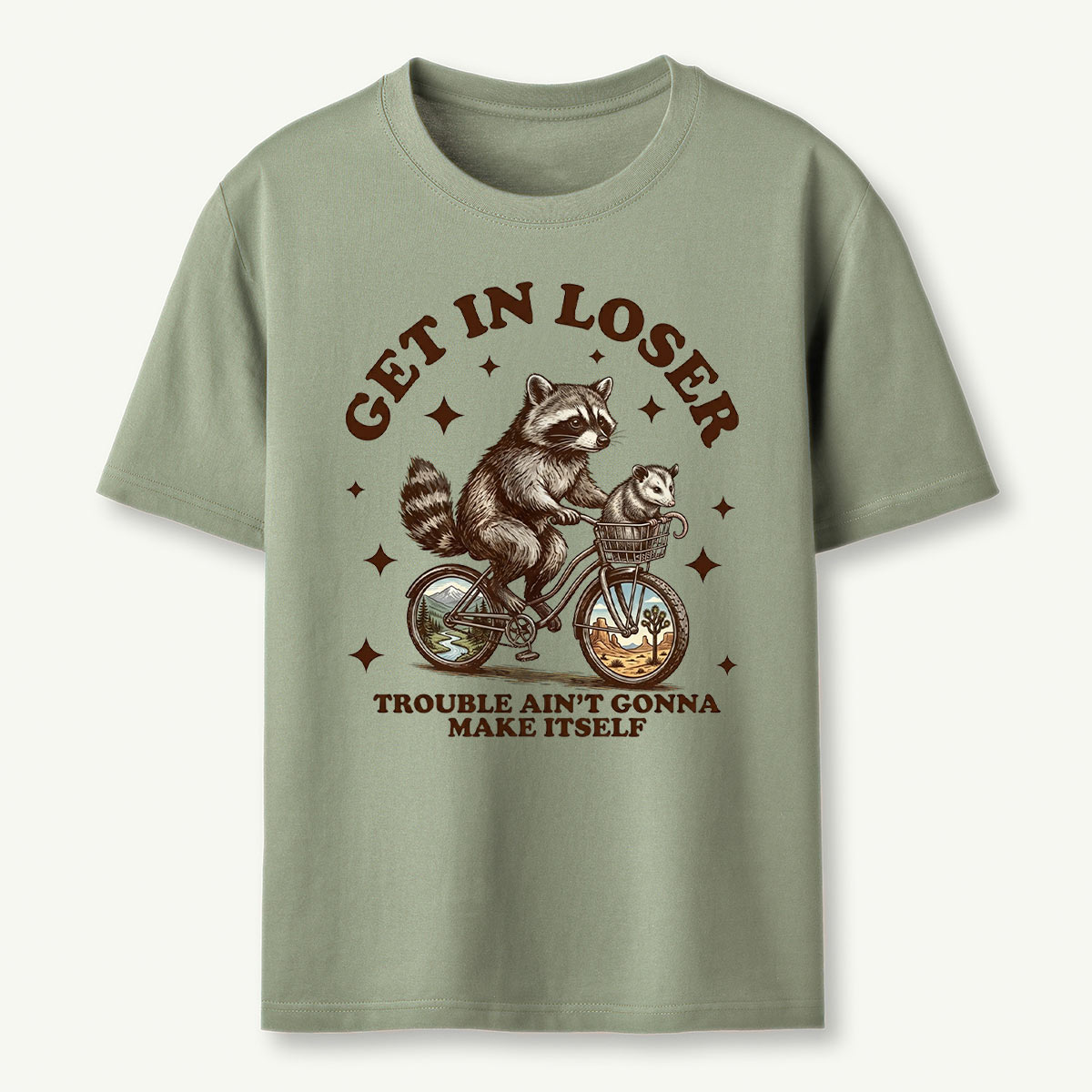 Get in Loser Raccoon Adventure T‑Shirt