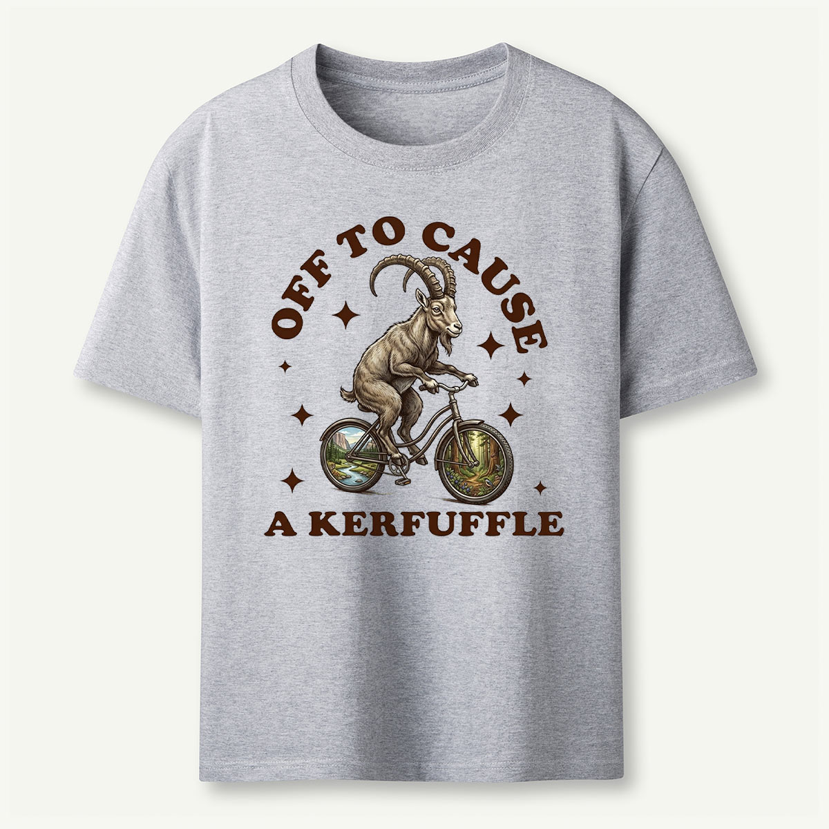 Off To Cause a Kerfuffle Mountain Goat T‑Shirt