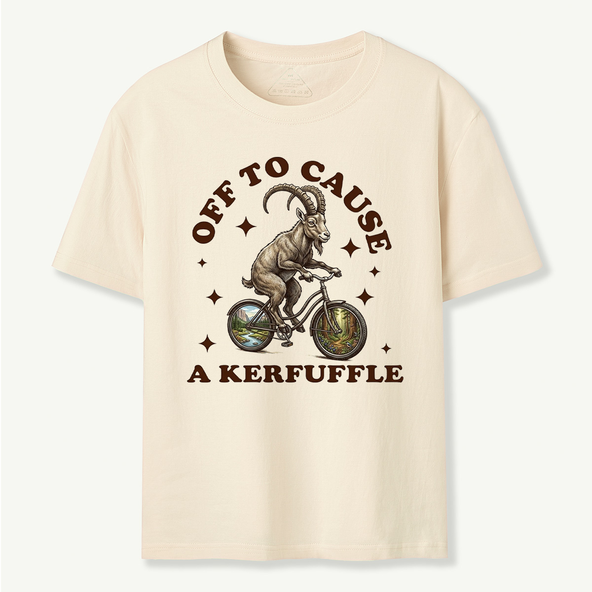 Off To Cause a Kerfuffle Mountain Goat T‑Shirt