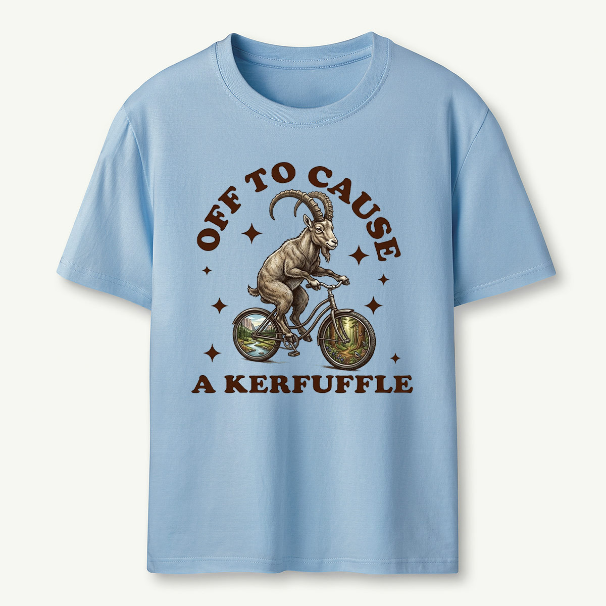 Off To Cause a Kerfuffle Mountain Goat T‑Shirt