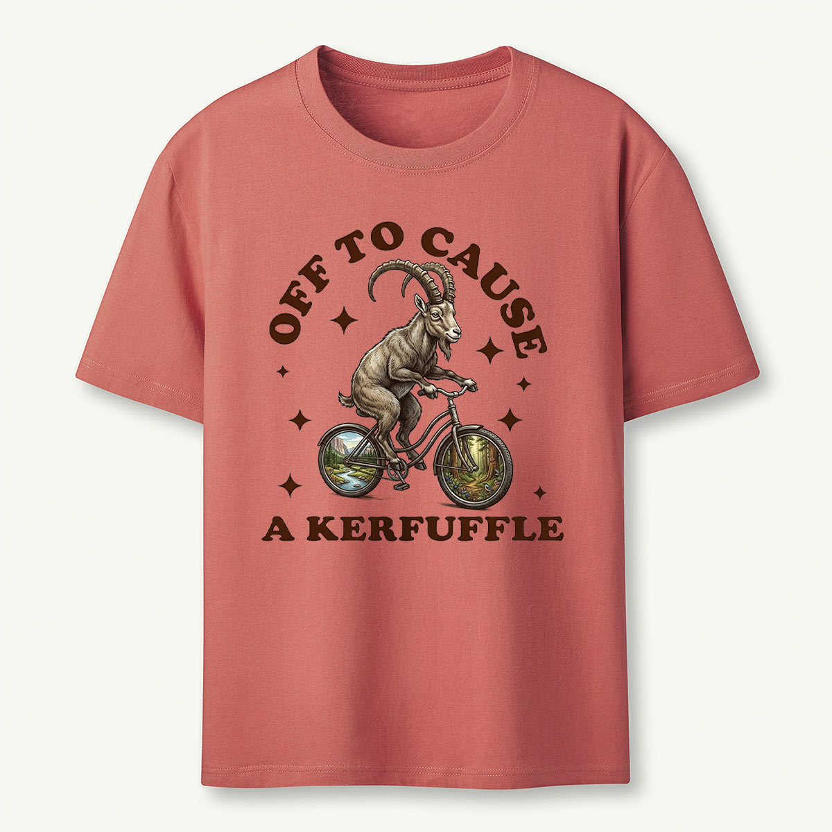Off To Cause a Kerfuffle Mountain Goat T‑Shirt
