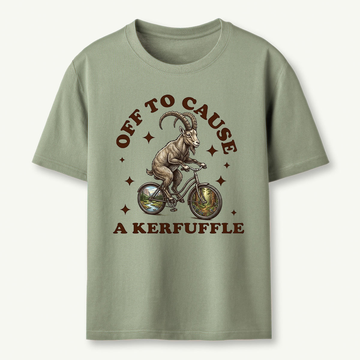 Off To Cause a Kerfuffle Mountain Goat T‑Shirt