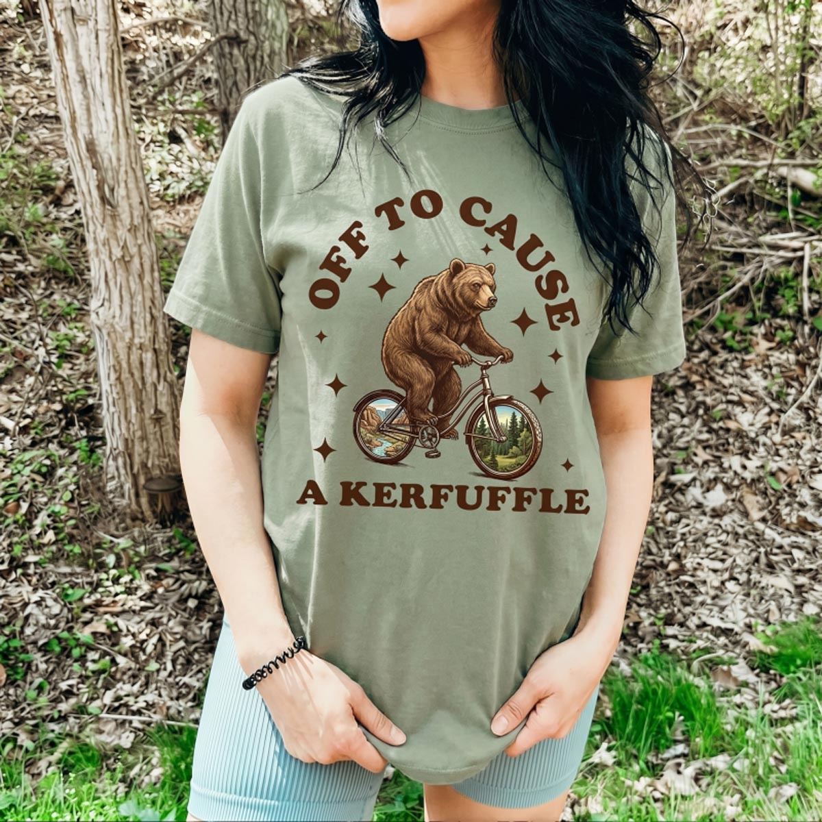 Off To Cause a Kerfuffle Bear T‑Shirt