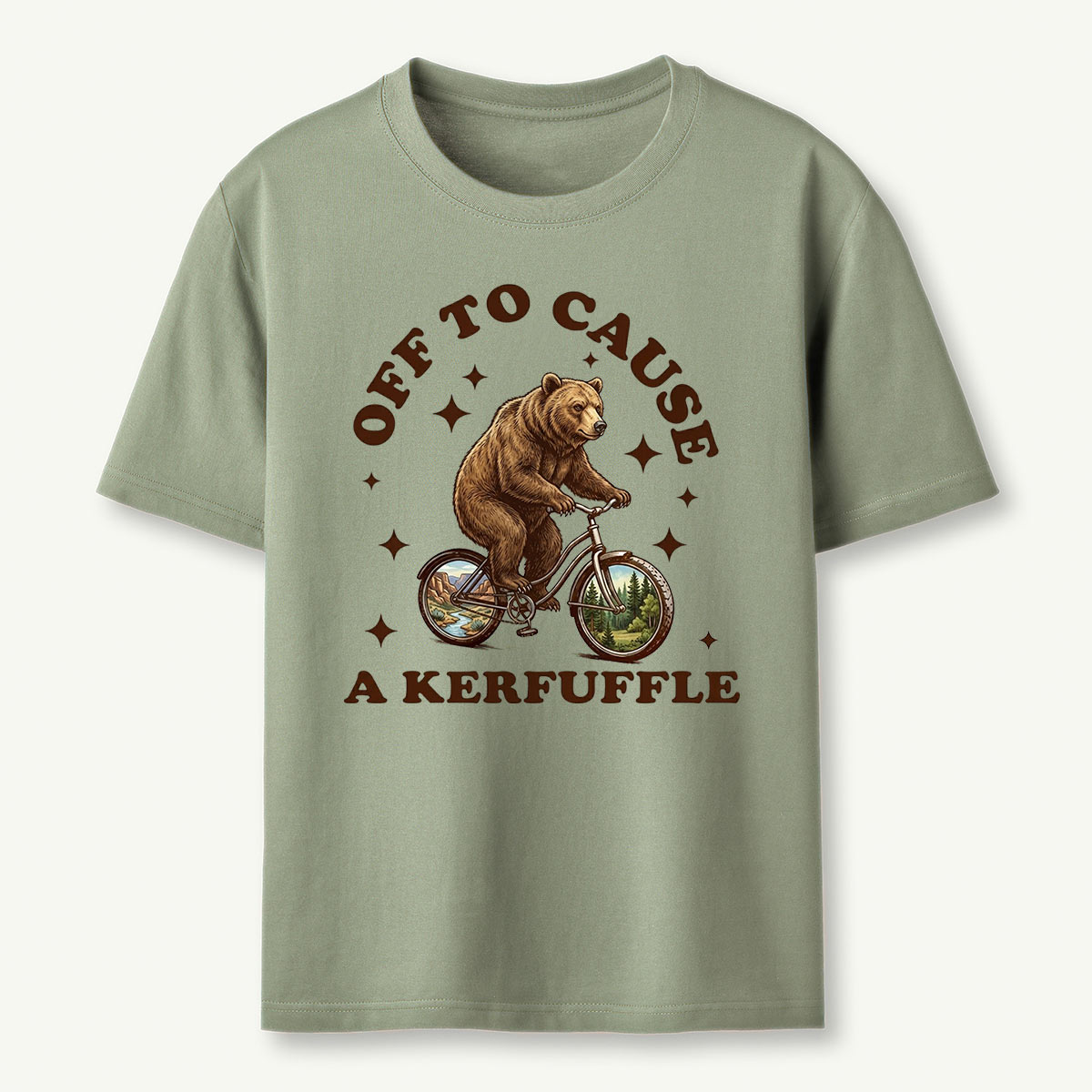 Off To Cause a Kerfuffle Bear T‑Shirt