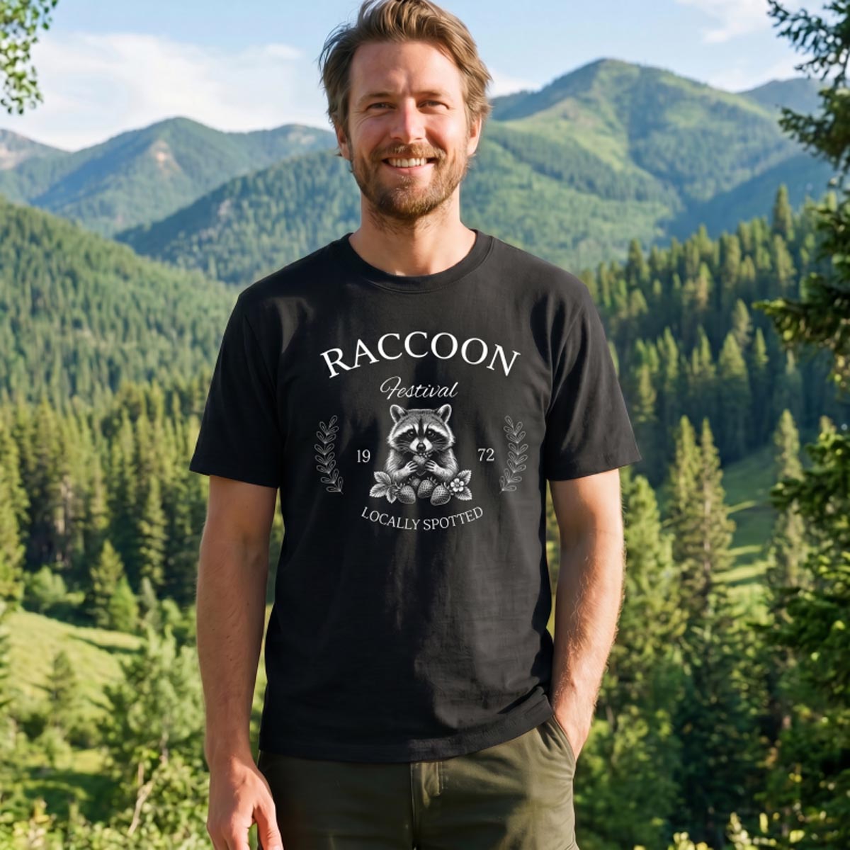 Raccoon Festival 1972 Locally Spotted T‑Shirt