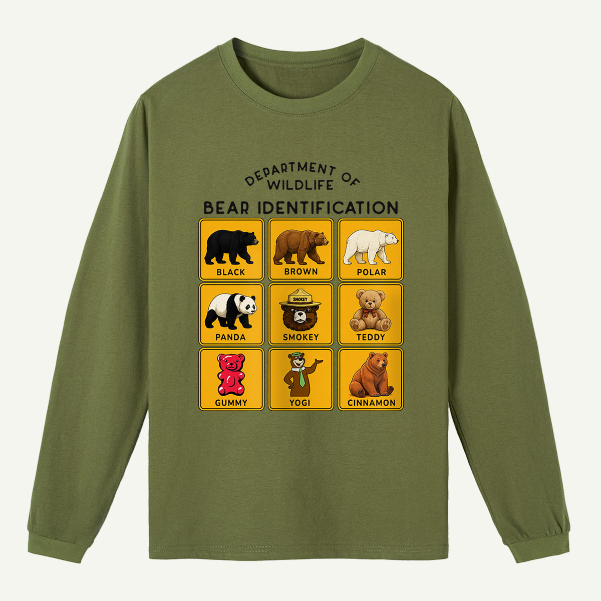 Department of Wildlife Bear Identification Long Sleeve T-Shirt