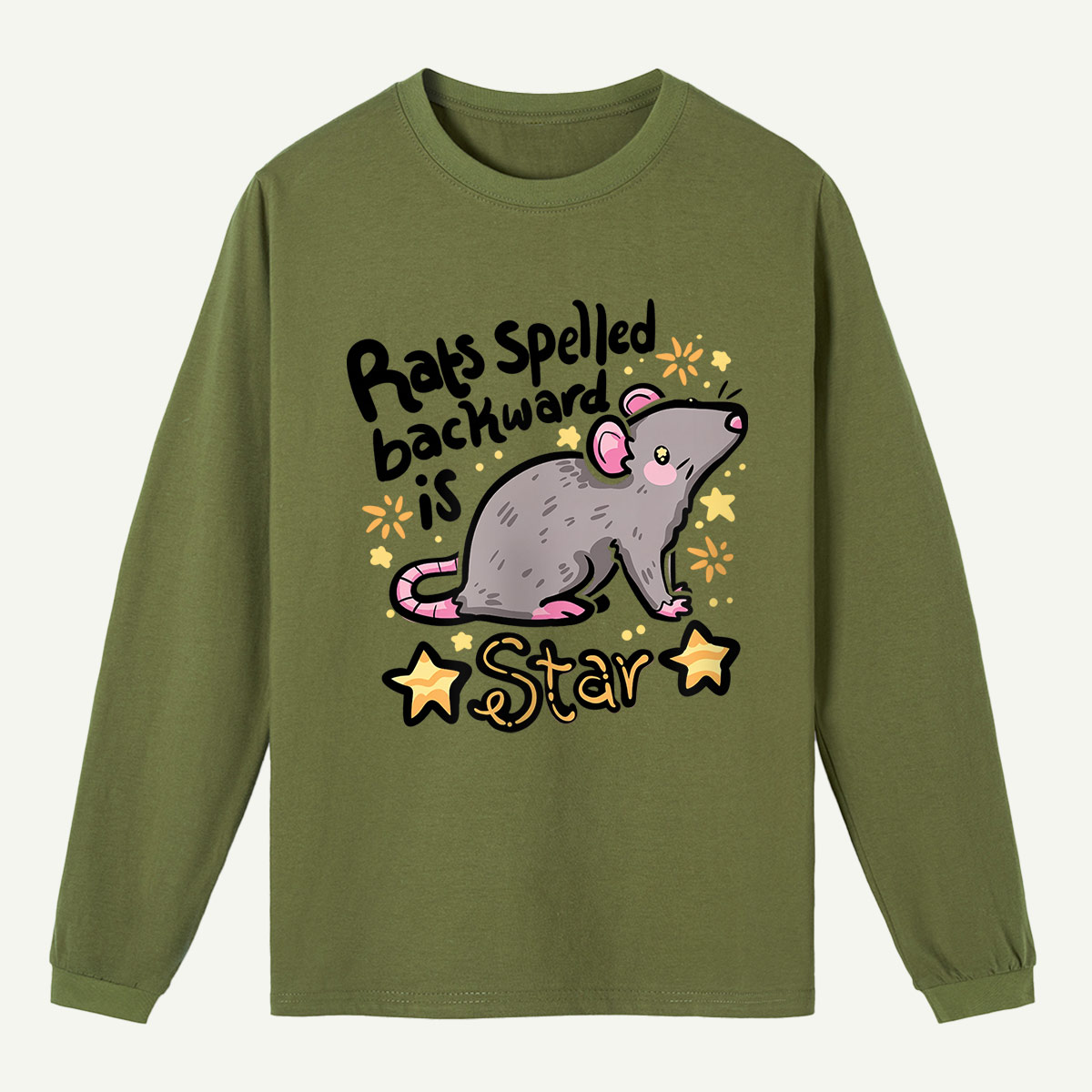 Rat Star Graphic Long Sleeve T-Shirt