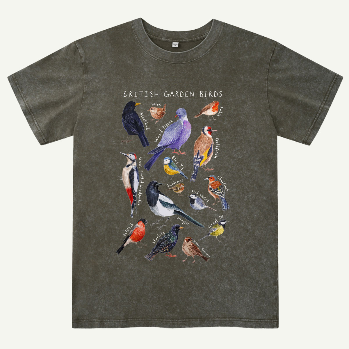Botanical Garden Birds Wildlife Birdwatching Washed T-Shirt
