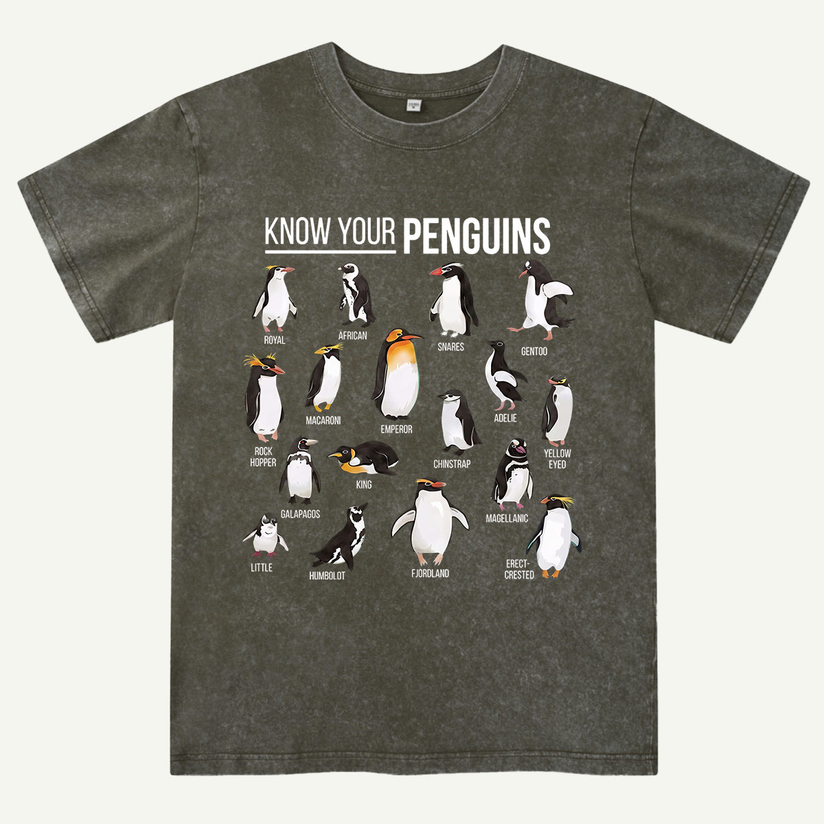Know Your Penguins Washed T-Shirt