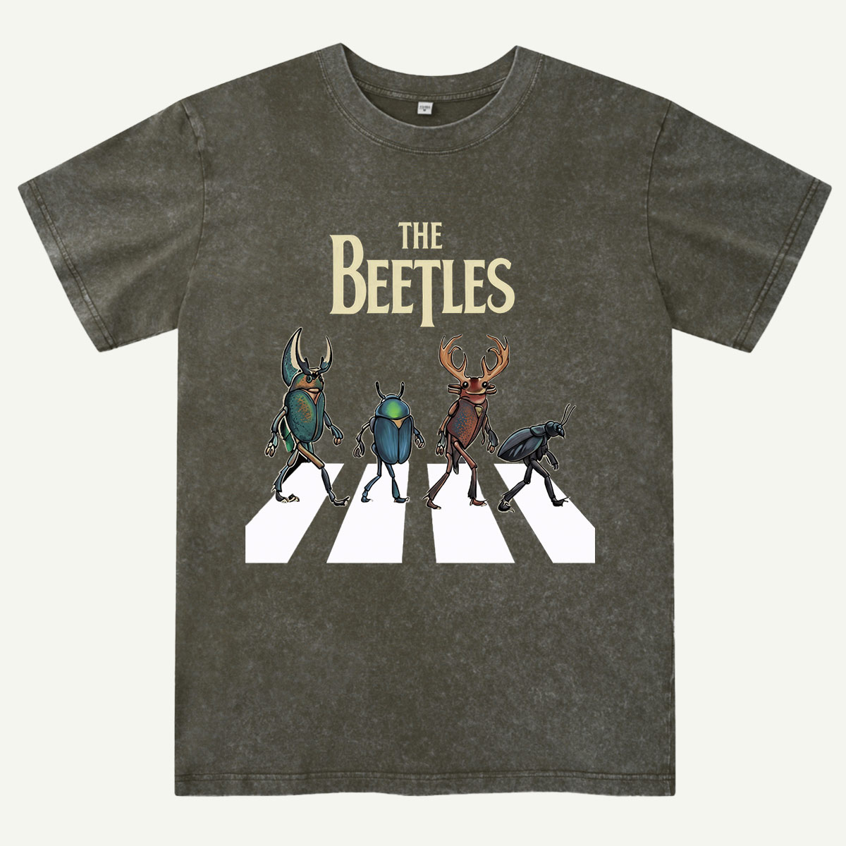 The Beetles Funny Insect Band Washed T-Shirt