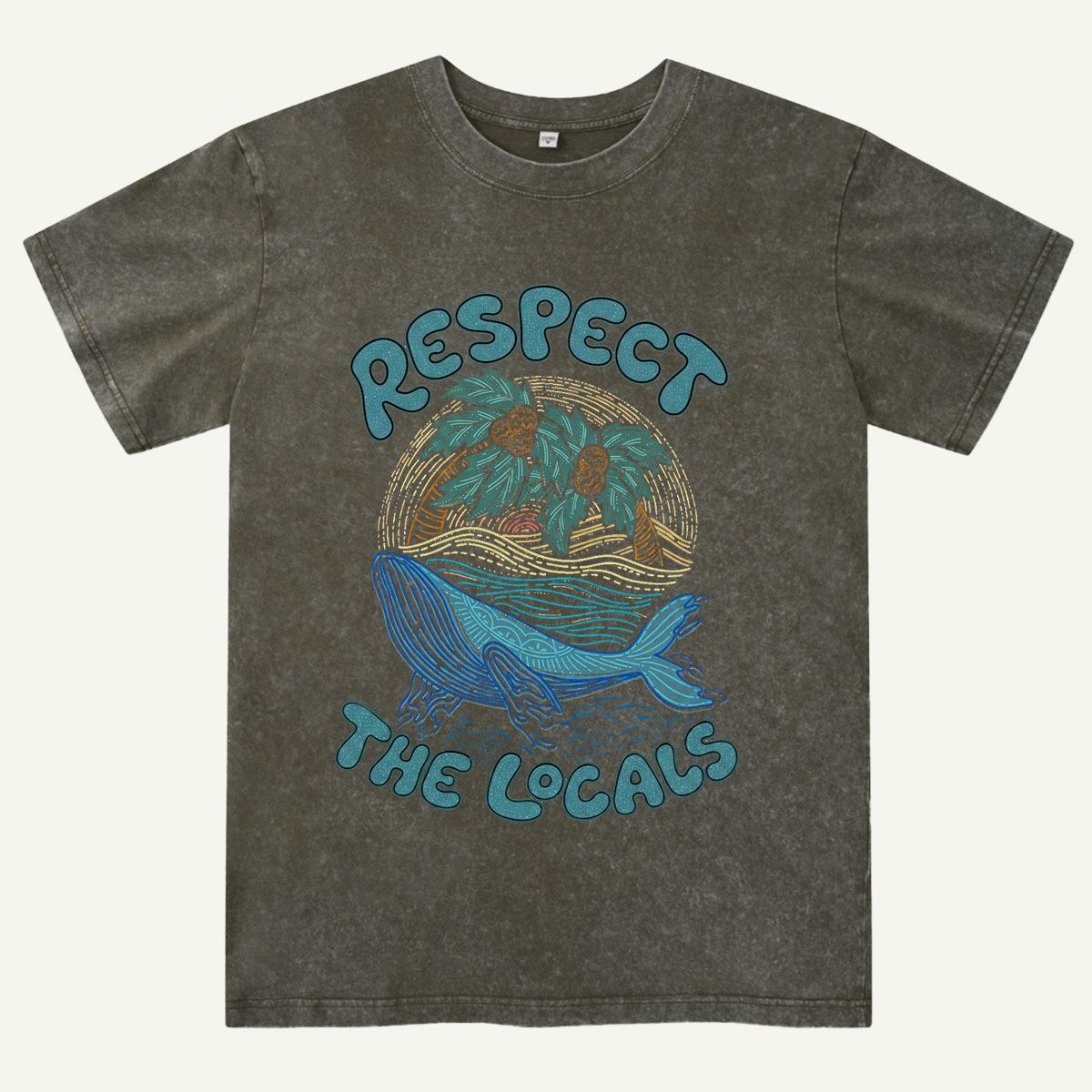 Respect the Ocean Whale Washed T-Shirt