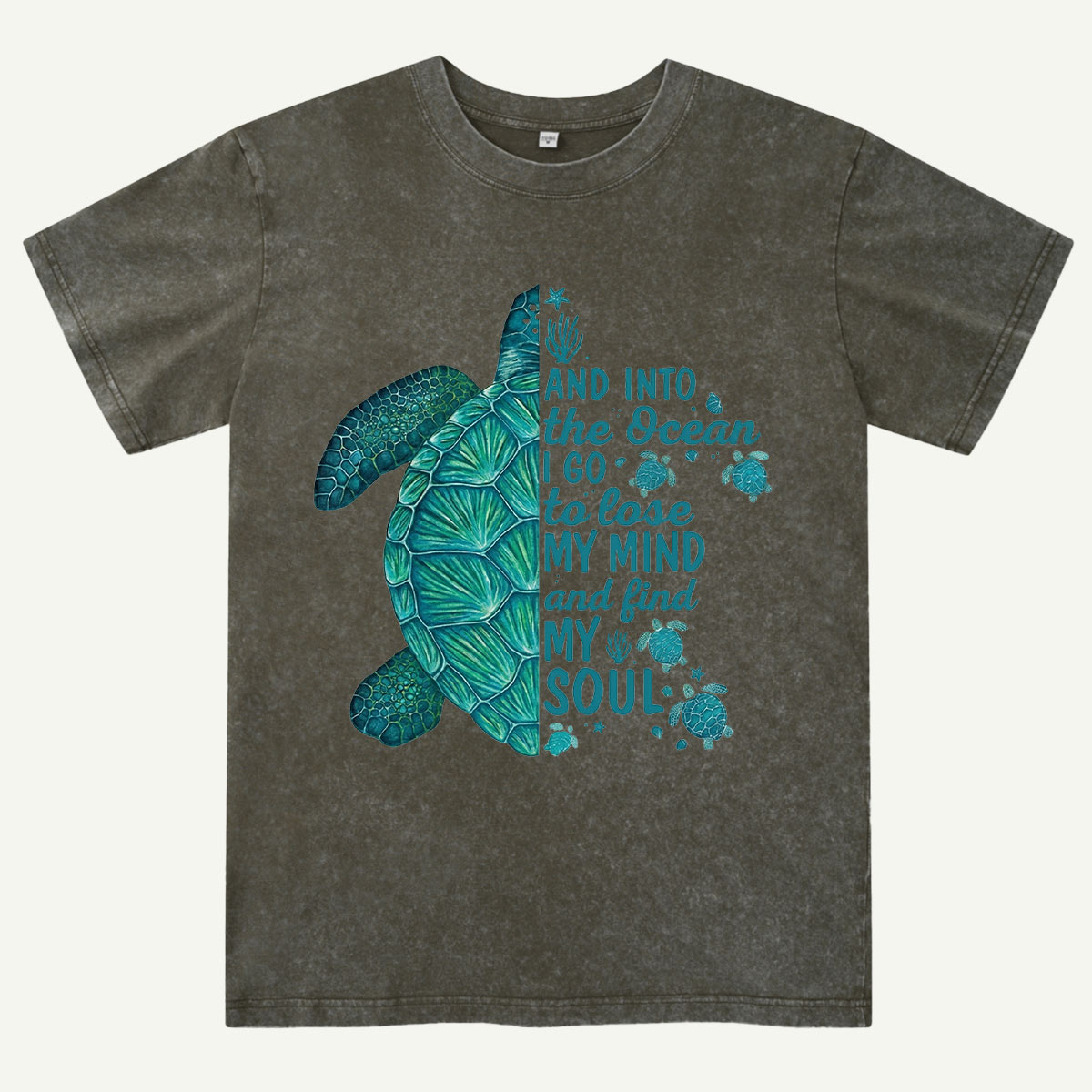 Sea Turtle Ocean Quote Washed T-Shirt