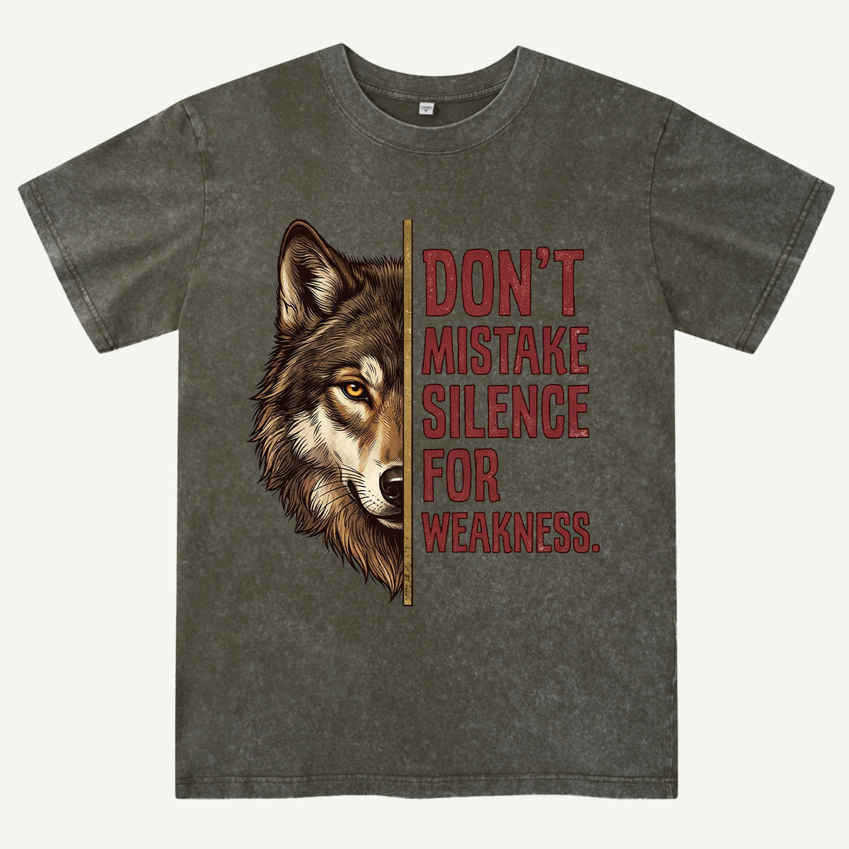 Predator Wolf Face Washed T-Shirt