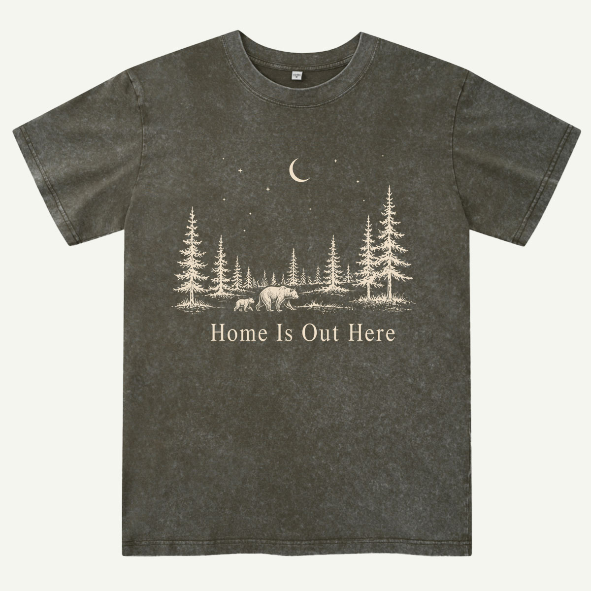 Home Is Out Here Bear Forest Washed T-Shirt