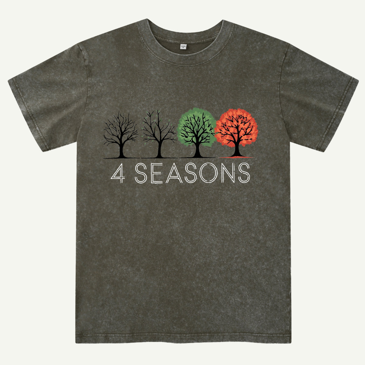 Seasonal Tree Evolution Nature Cycle Washed T-Shirt