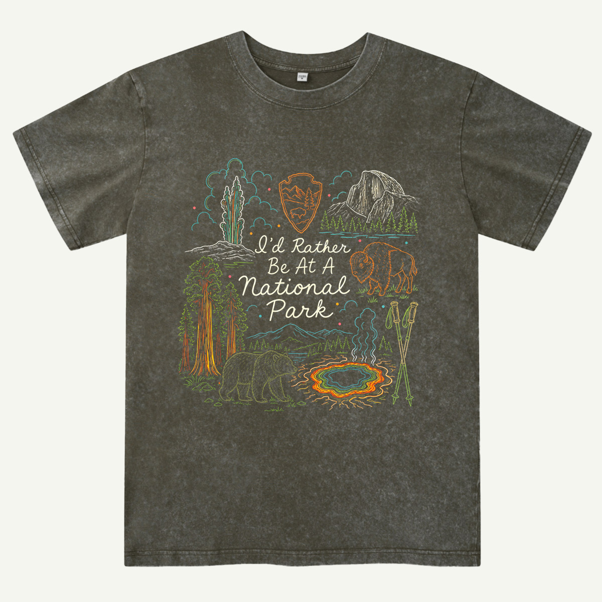 I’d Rather Be at a National Park Washed T-Shirt