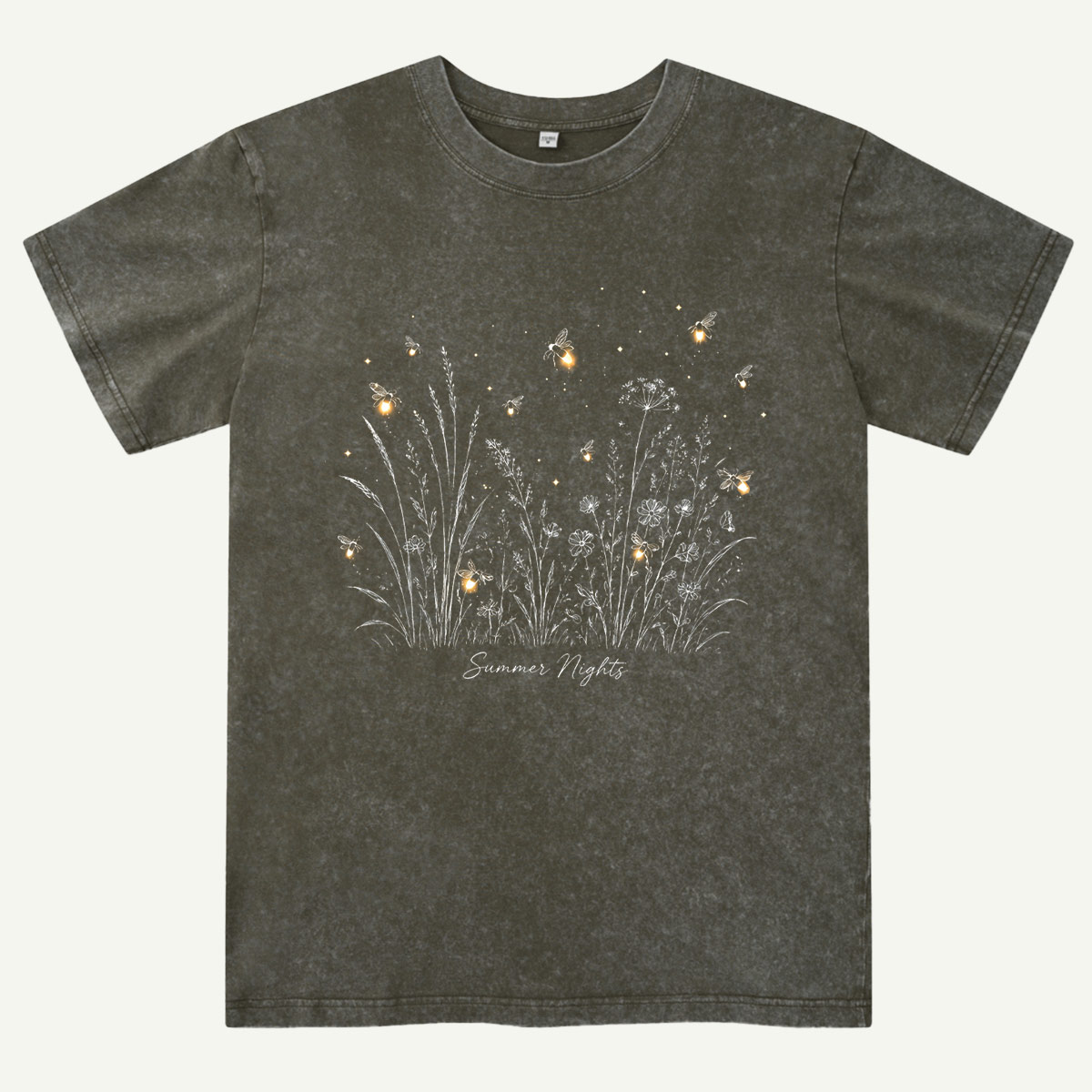 Firefly Summer Night Meadow Washed T-Shirt