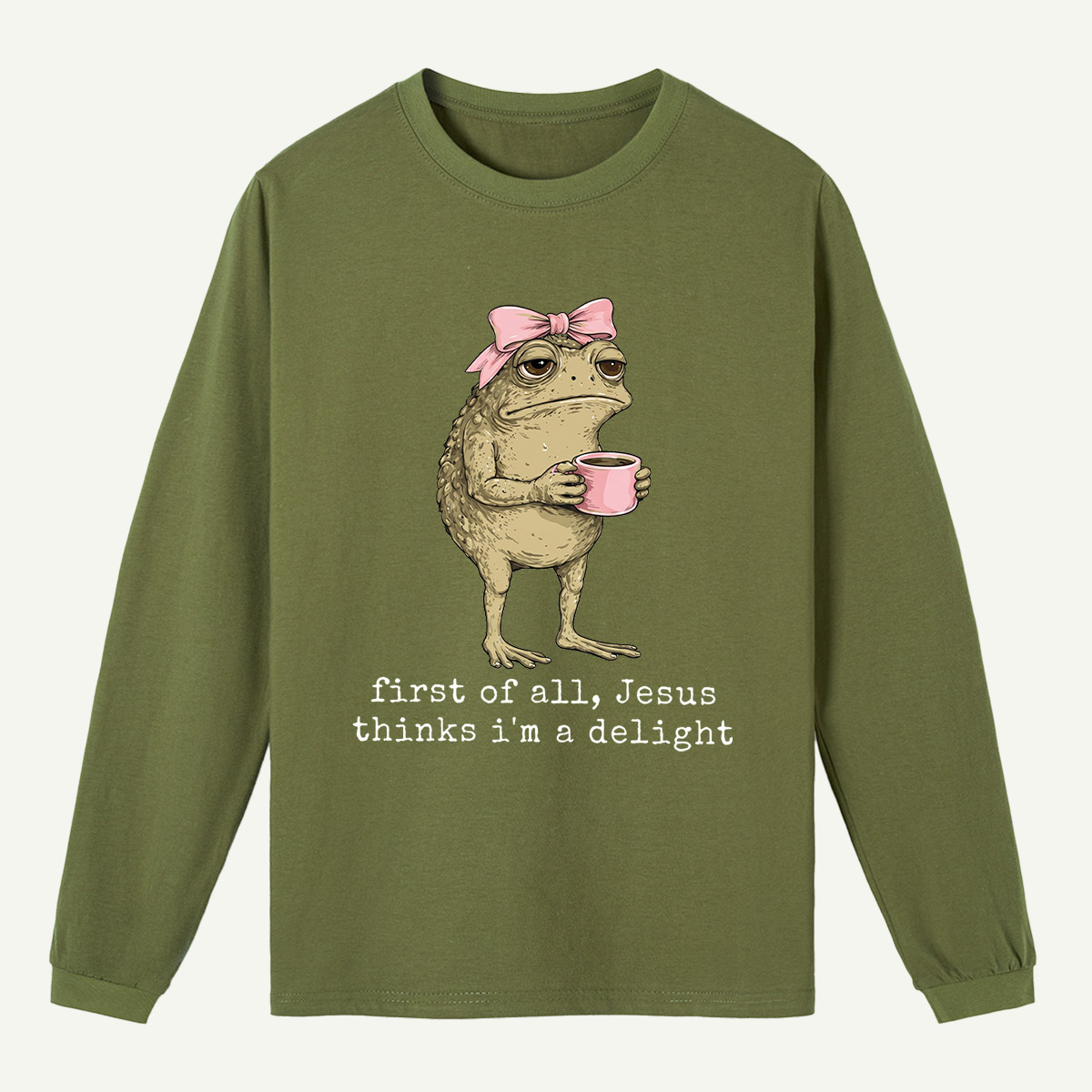 Sleepy Frog Coffee Lover Long Sleeve T-Shirt