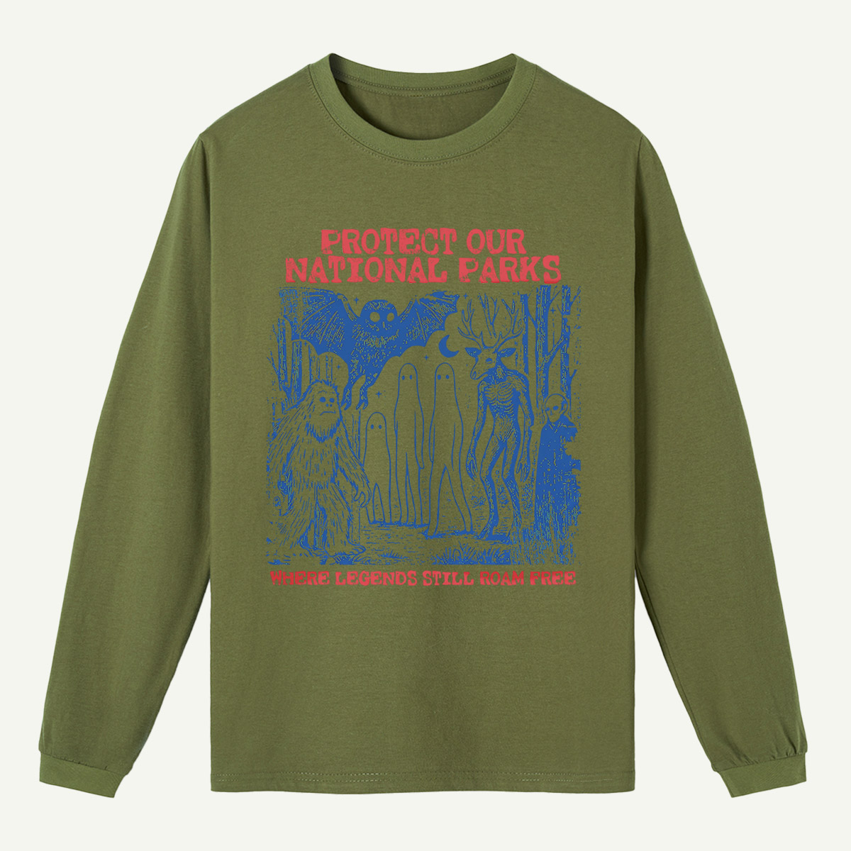 Cryptid National Parks Protect Our Parks Long Sleeve T-Shirt