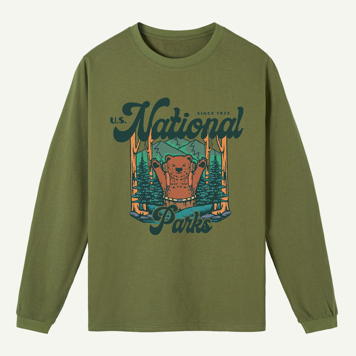 U.S. National Parks Camping Park Ranger Environmental Long Sleeve T-Shirt