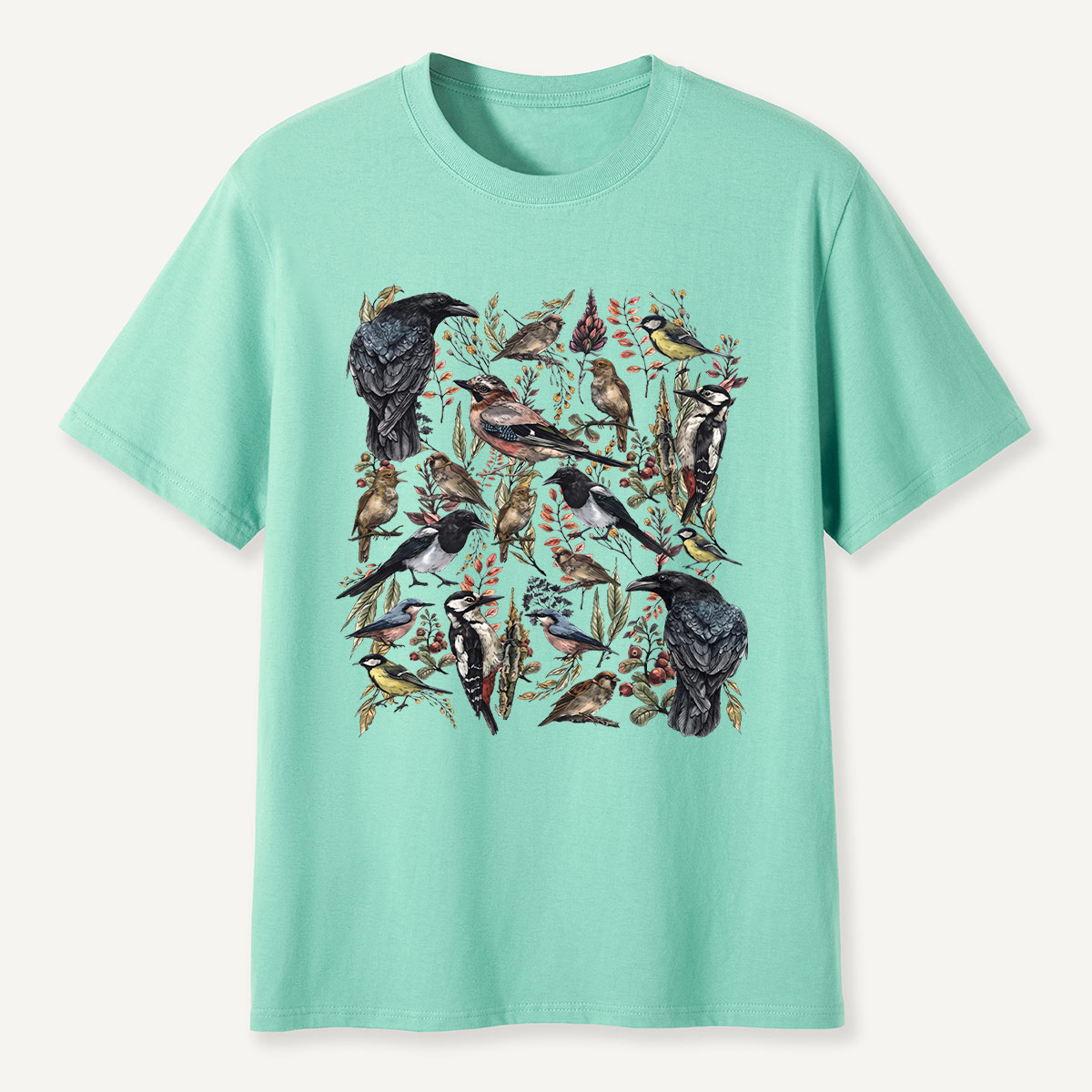 Vintage Wild Birds Botanical T-Shirt