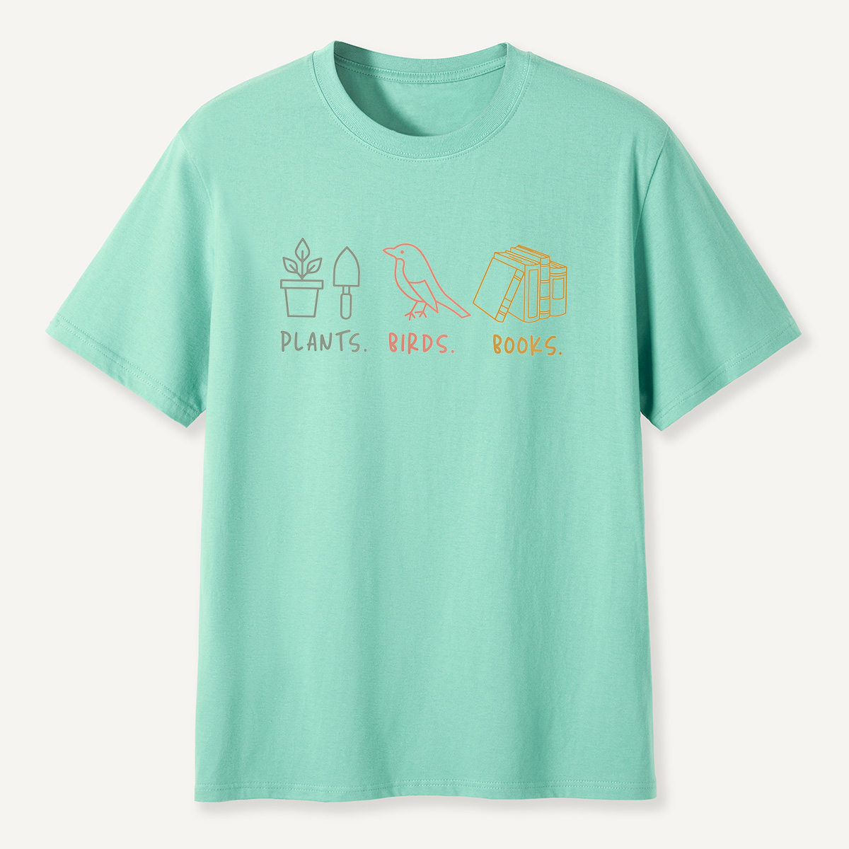 MDCTBYWY26071707Plants, Birds,Books T-Shirt