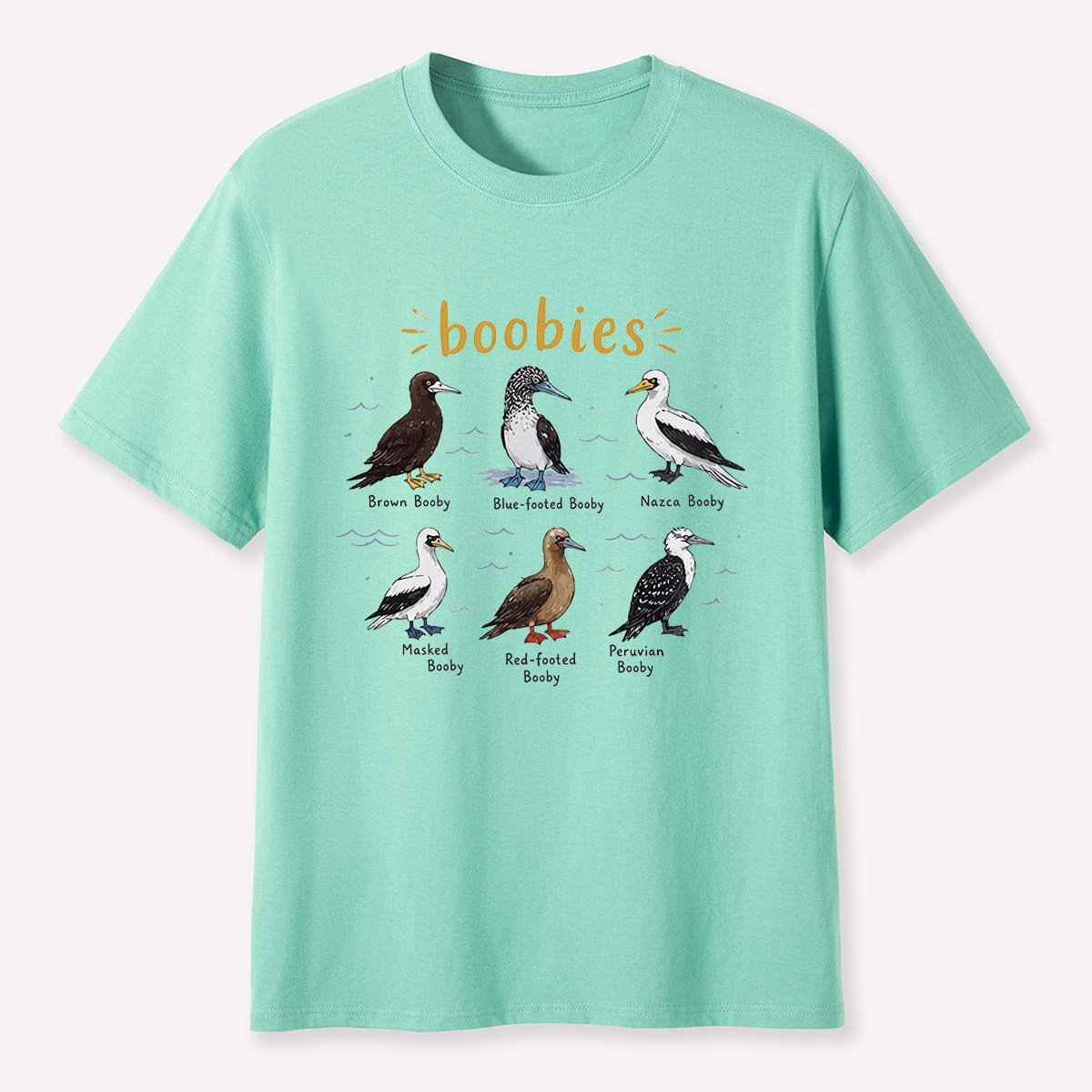 MDCTBYWY26072002 Boobies Bird Species Guide T-Shirt