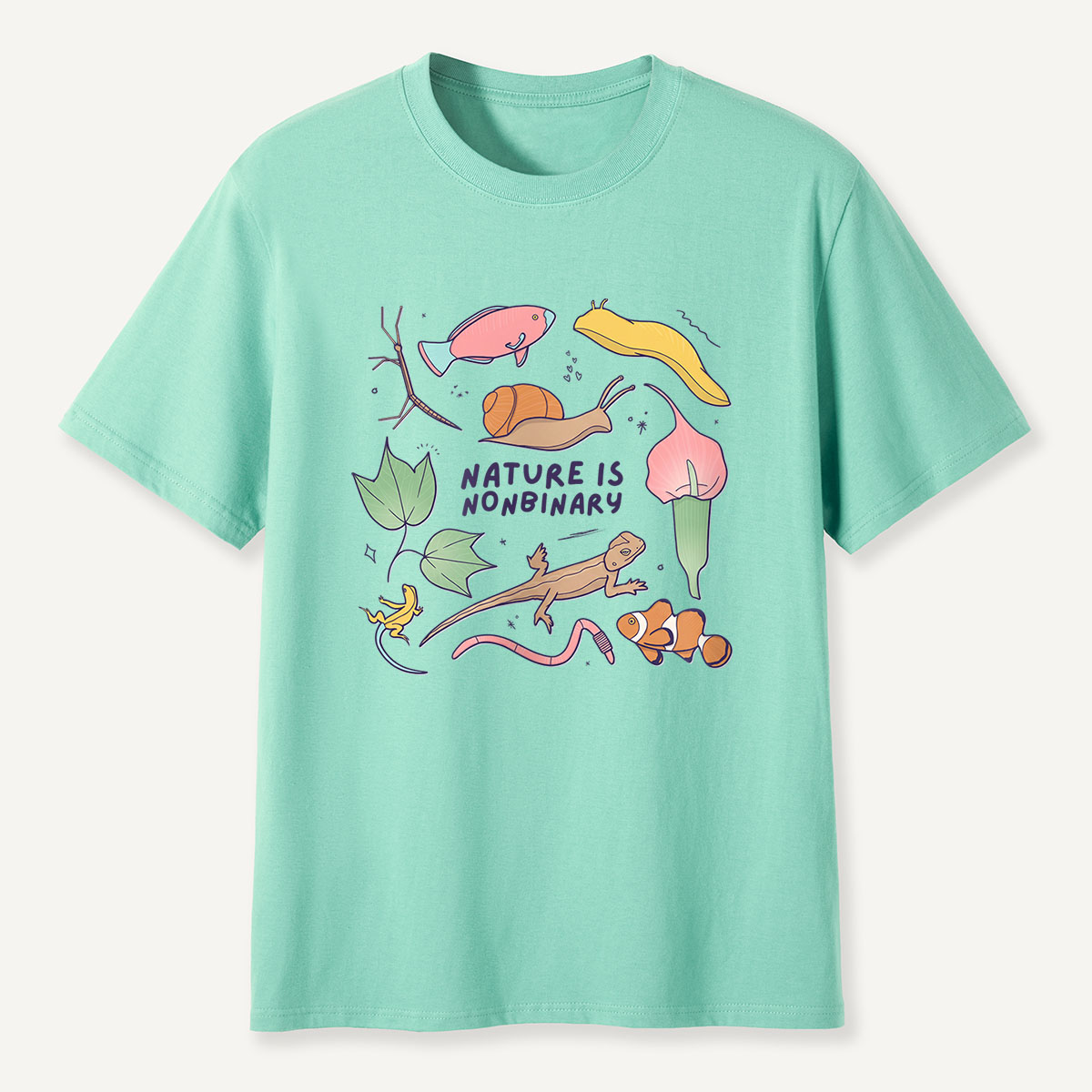MDCTBYWY26072405 Nature is Nonbinary T-Shirt