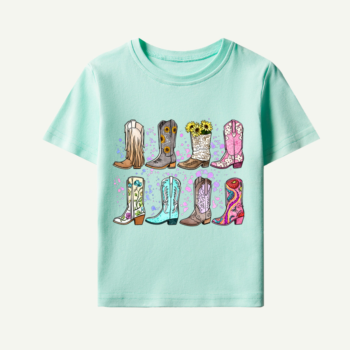 Colorful Western Boots Collection Kids T-Shirt