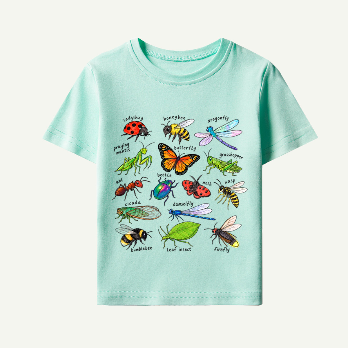 Colorful Insect Field Guide Collection Kids T-Shirt