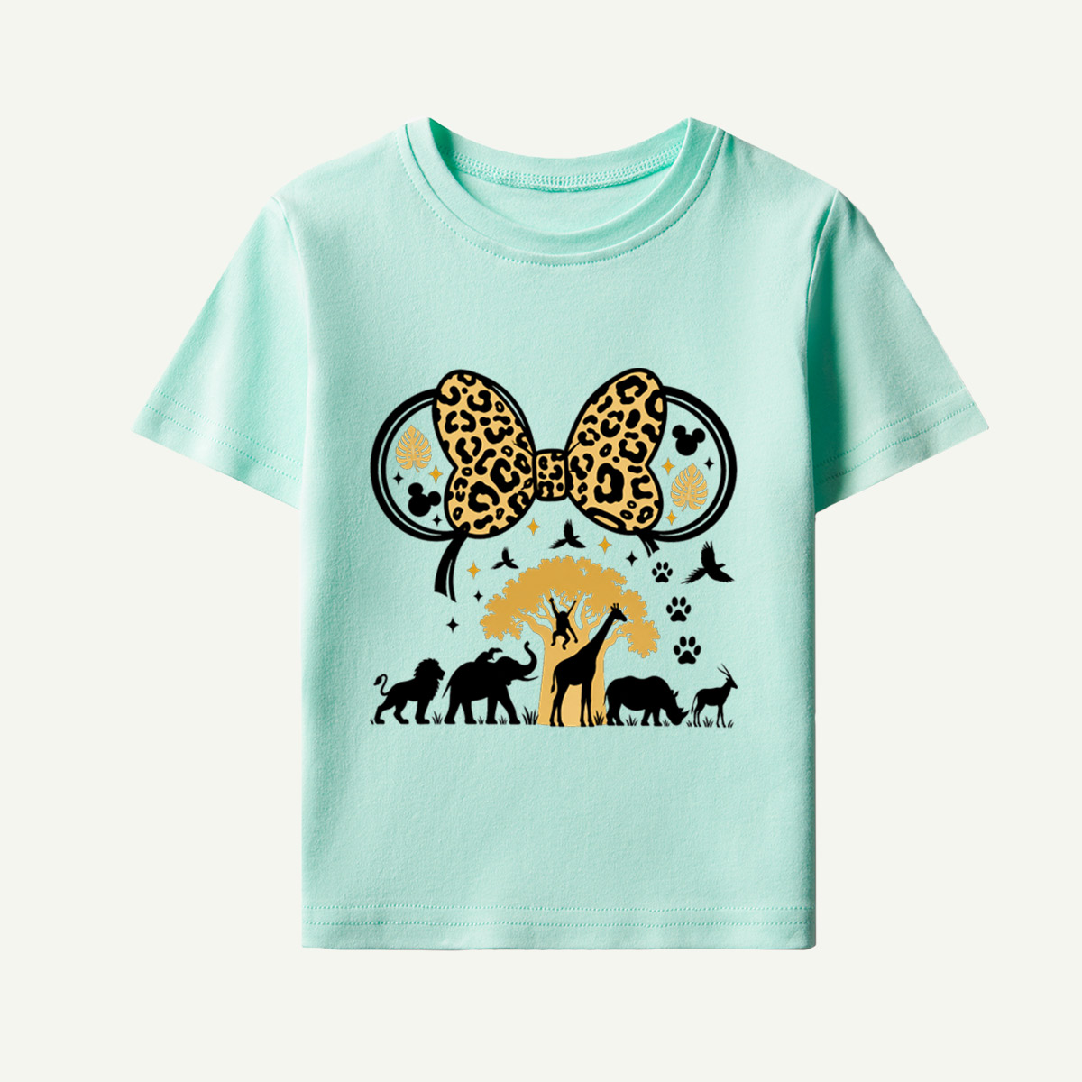 Leopard Bow Wildlife Silhouette Kids T-Shirt