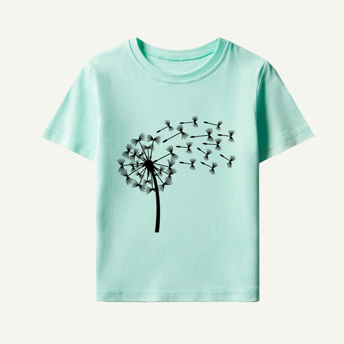 Dandelion Seeds Line Art Kids T-Shirt
