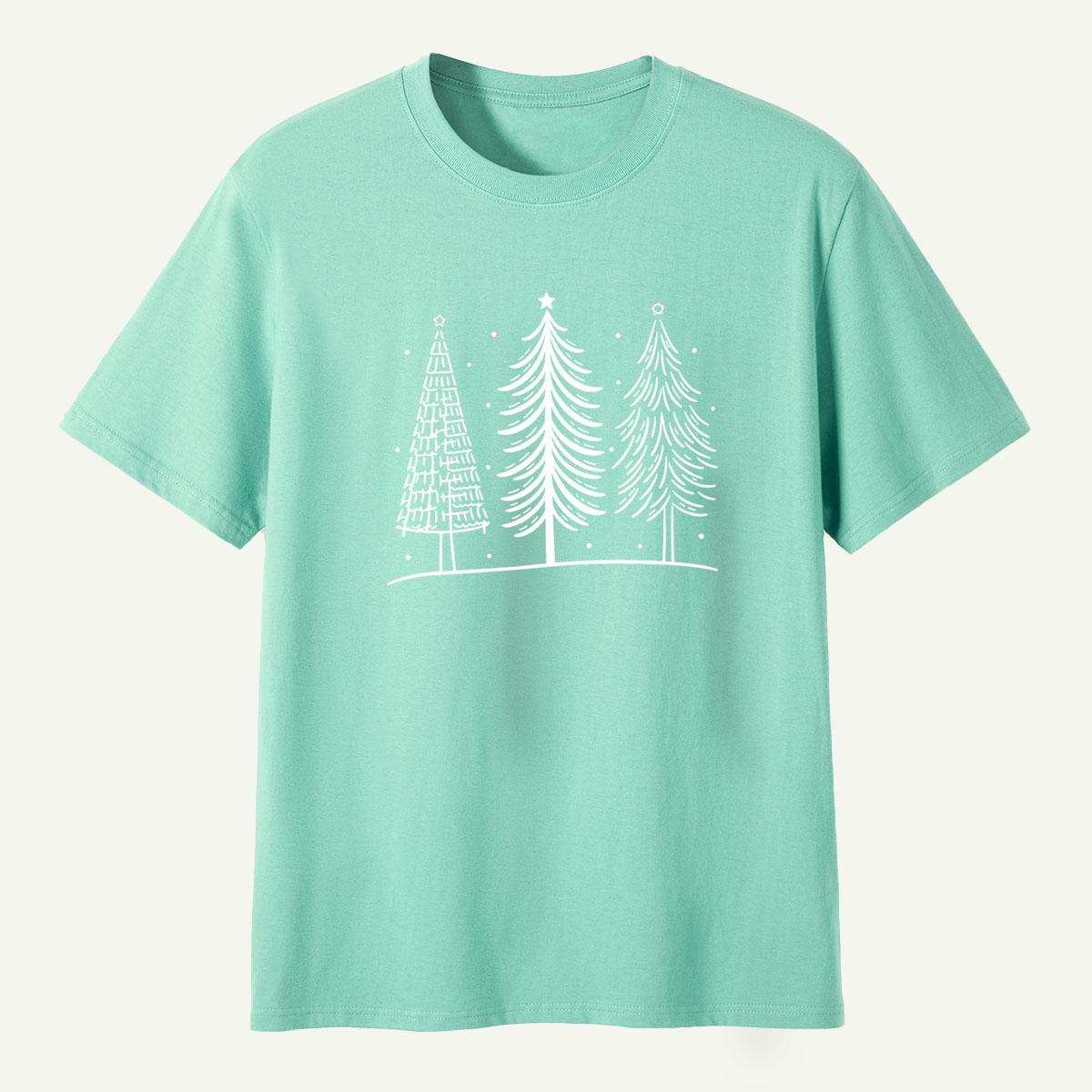 Hand Drawn Winter Christmas Tree Trio T-Shirt