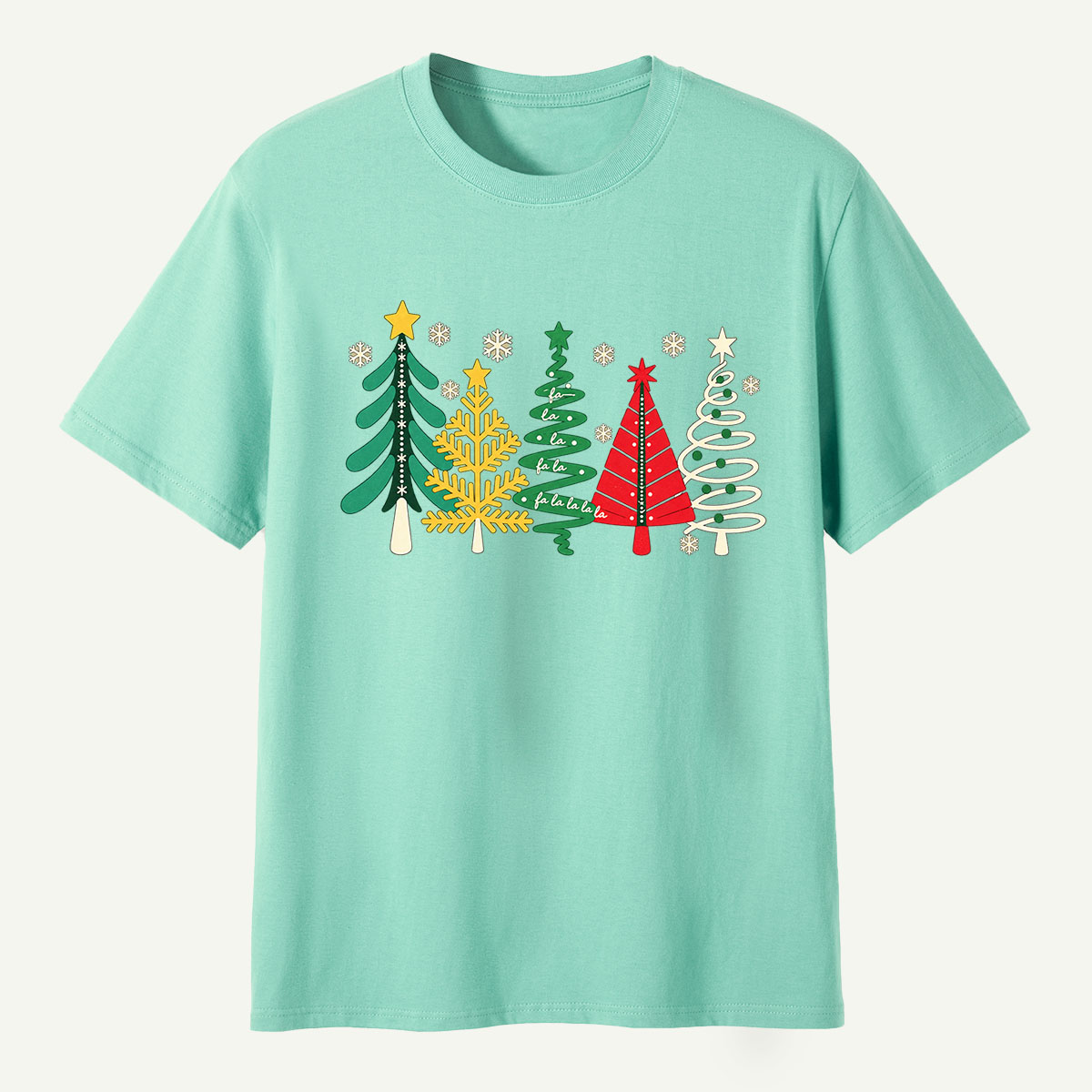 Retro Colorful Christmas Tree Collection T-Shirt