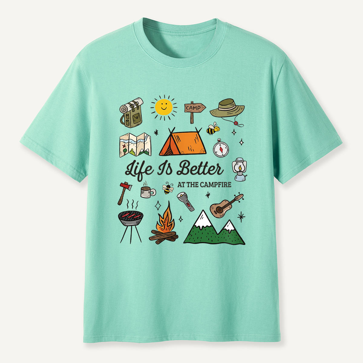 Life Is Better at the Campfire Camping T-Shirt