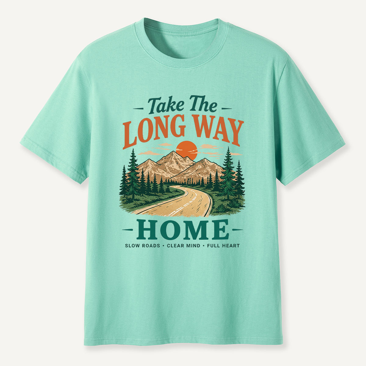 Take The Long Way Home Mountain Road T-Shirt