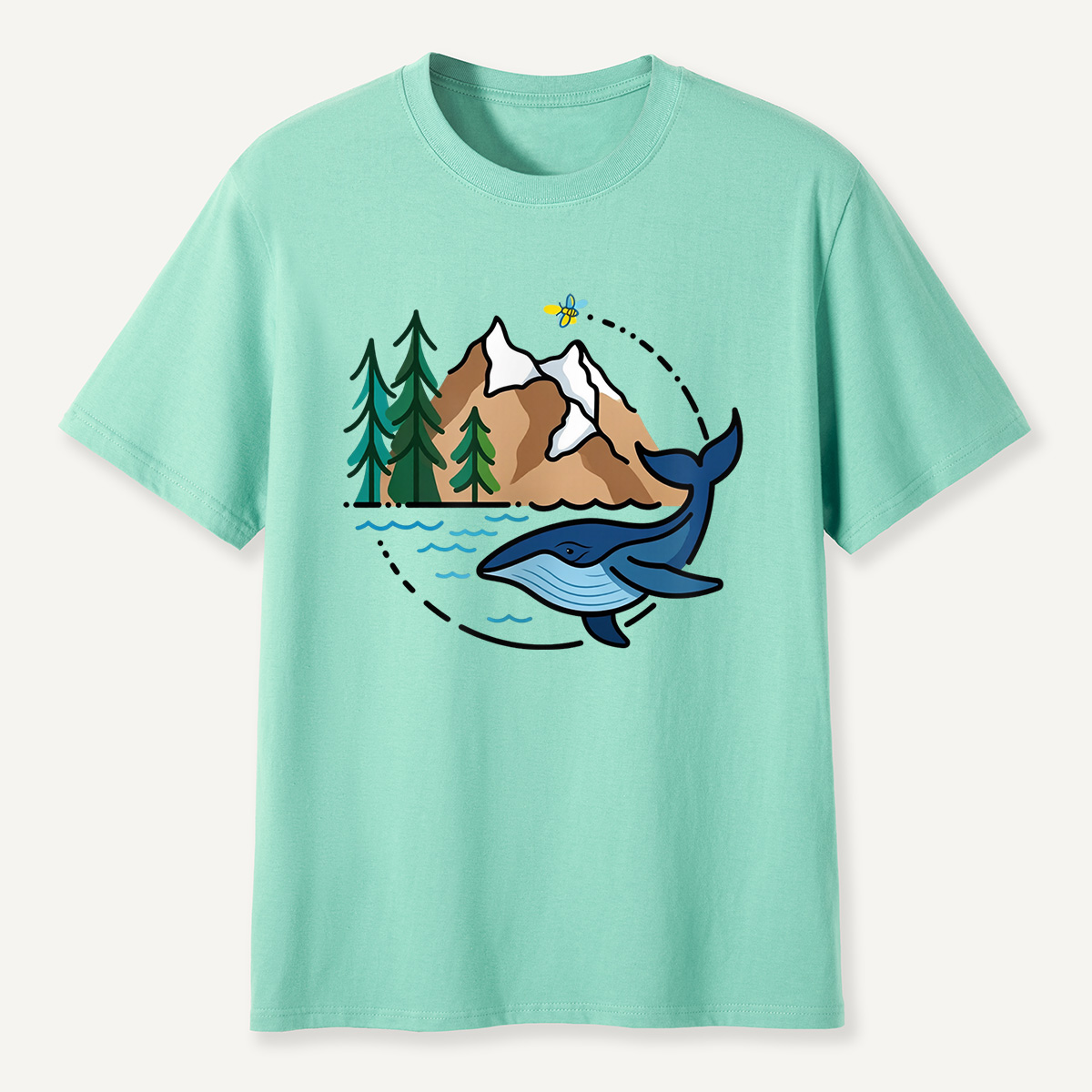 Whale & Mountain Forest T-Shirt