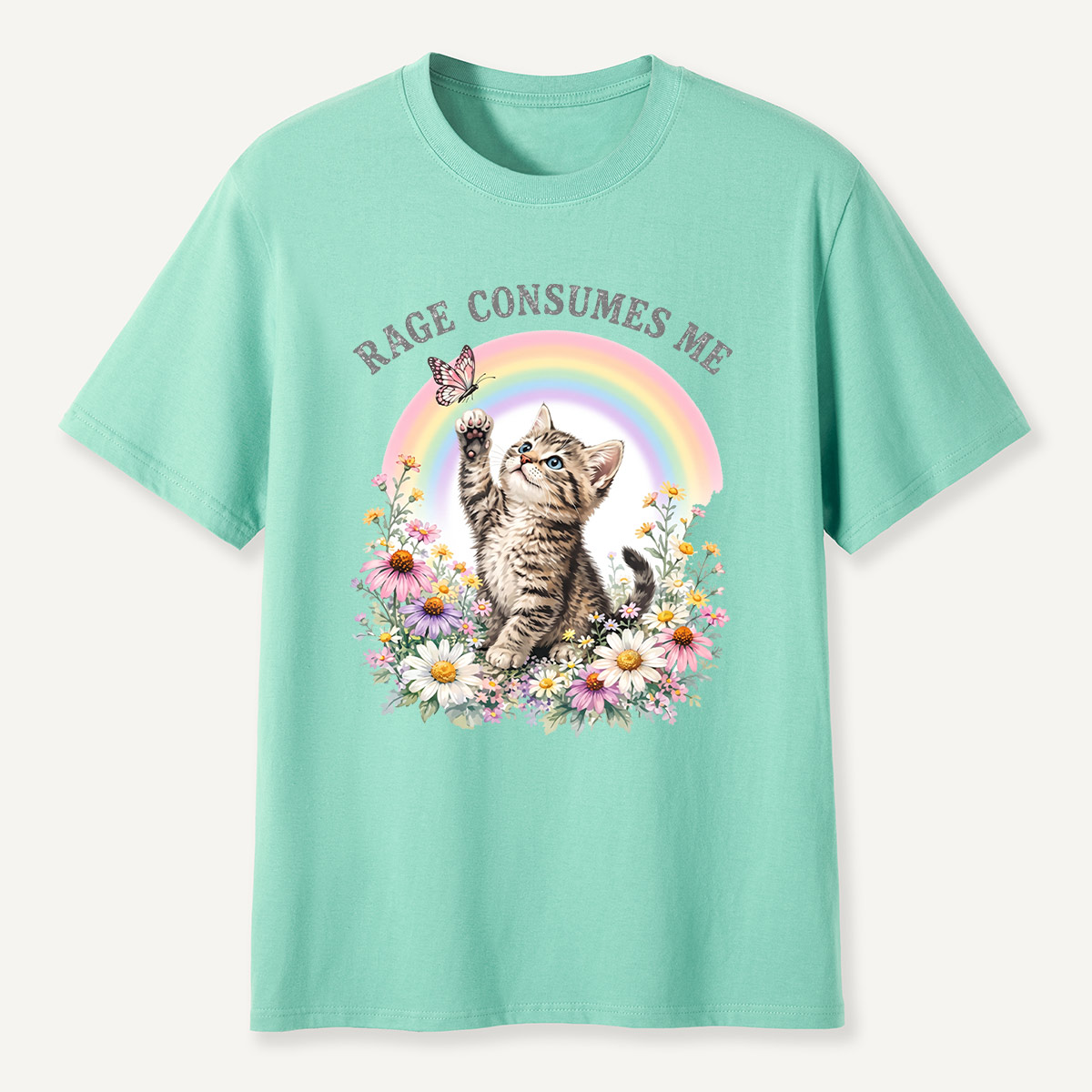 Rainbow Garden Cat T-Shirt