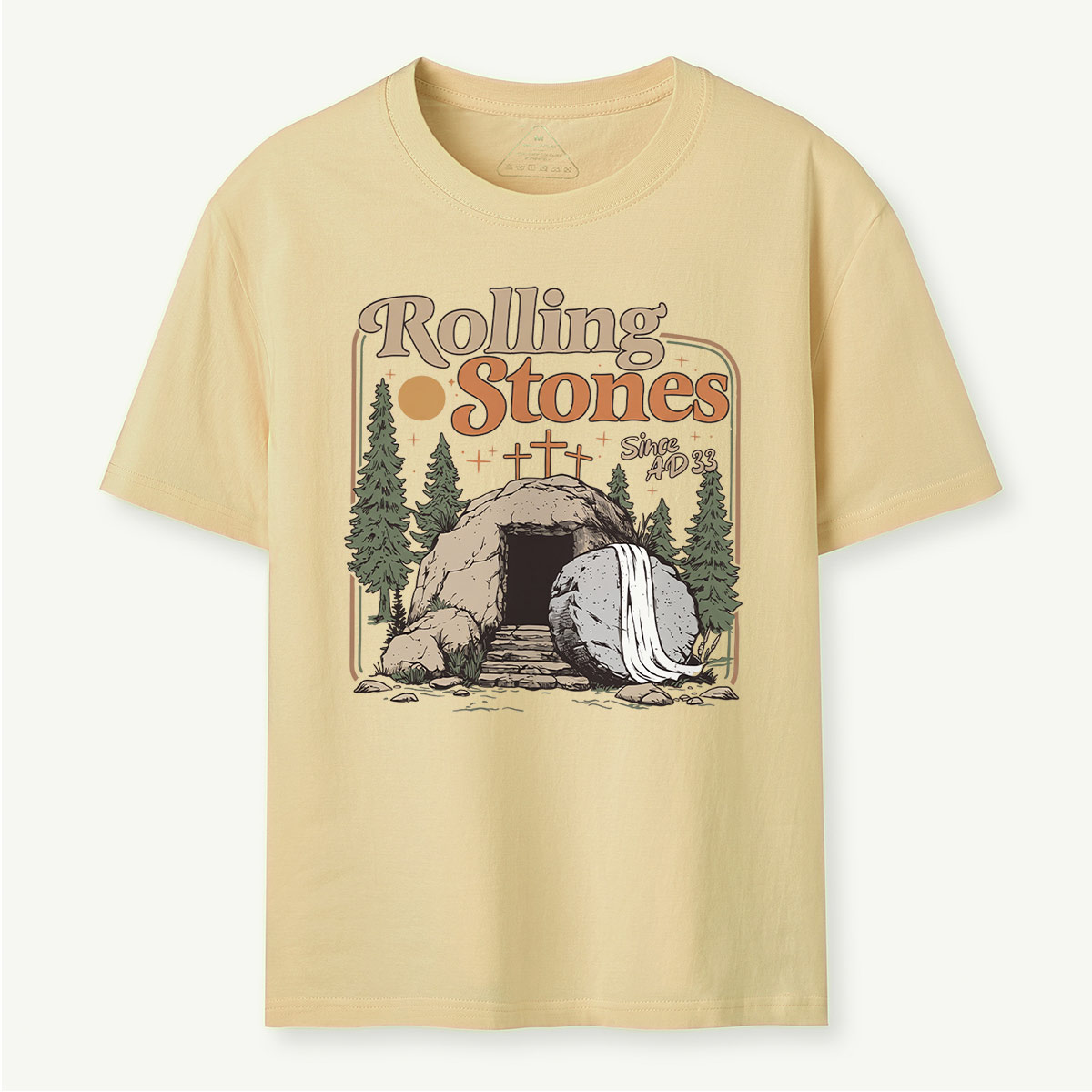 Retro Mountain Nature Cave and Stone T‑Shirt
