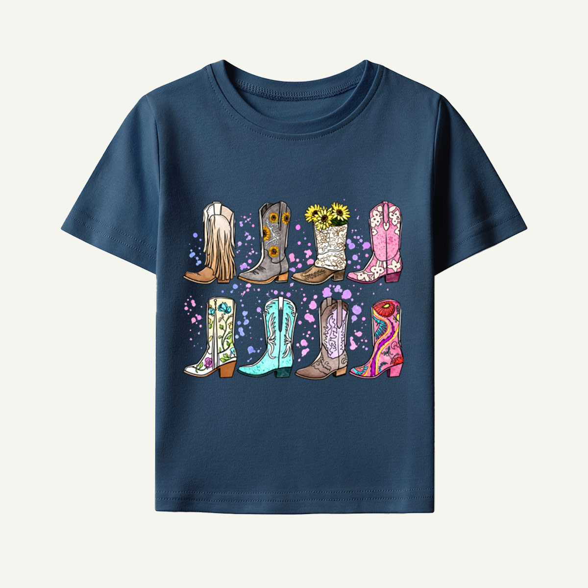 Colorful Western Boots Collection Kids T-Shirt