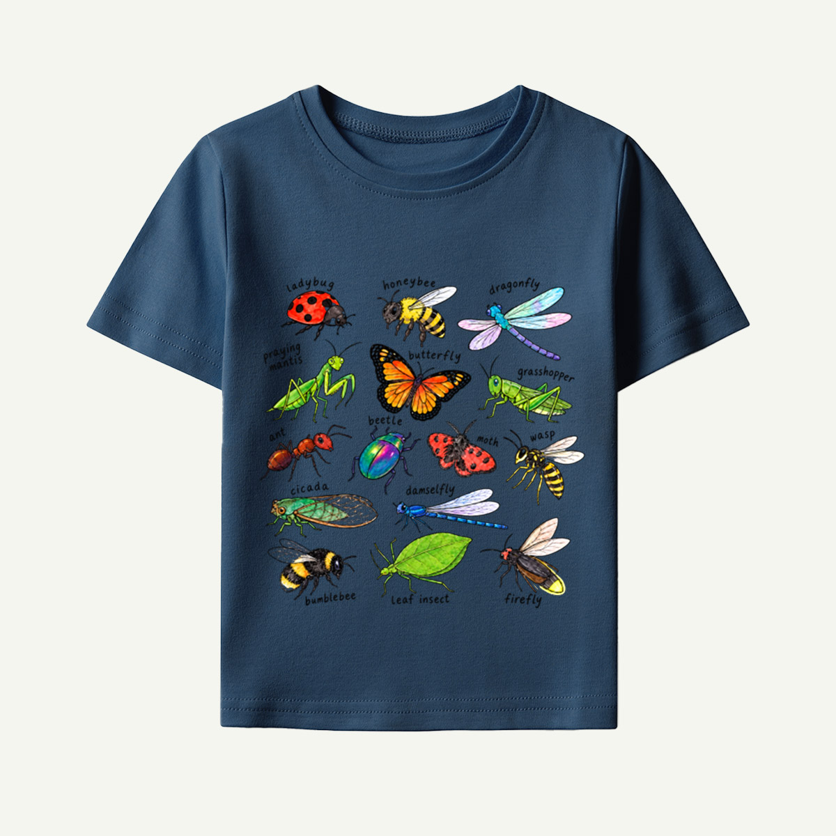 Colorful Insect Field Guide Collection Kids T-Shirt