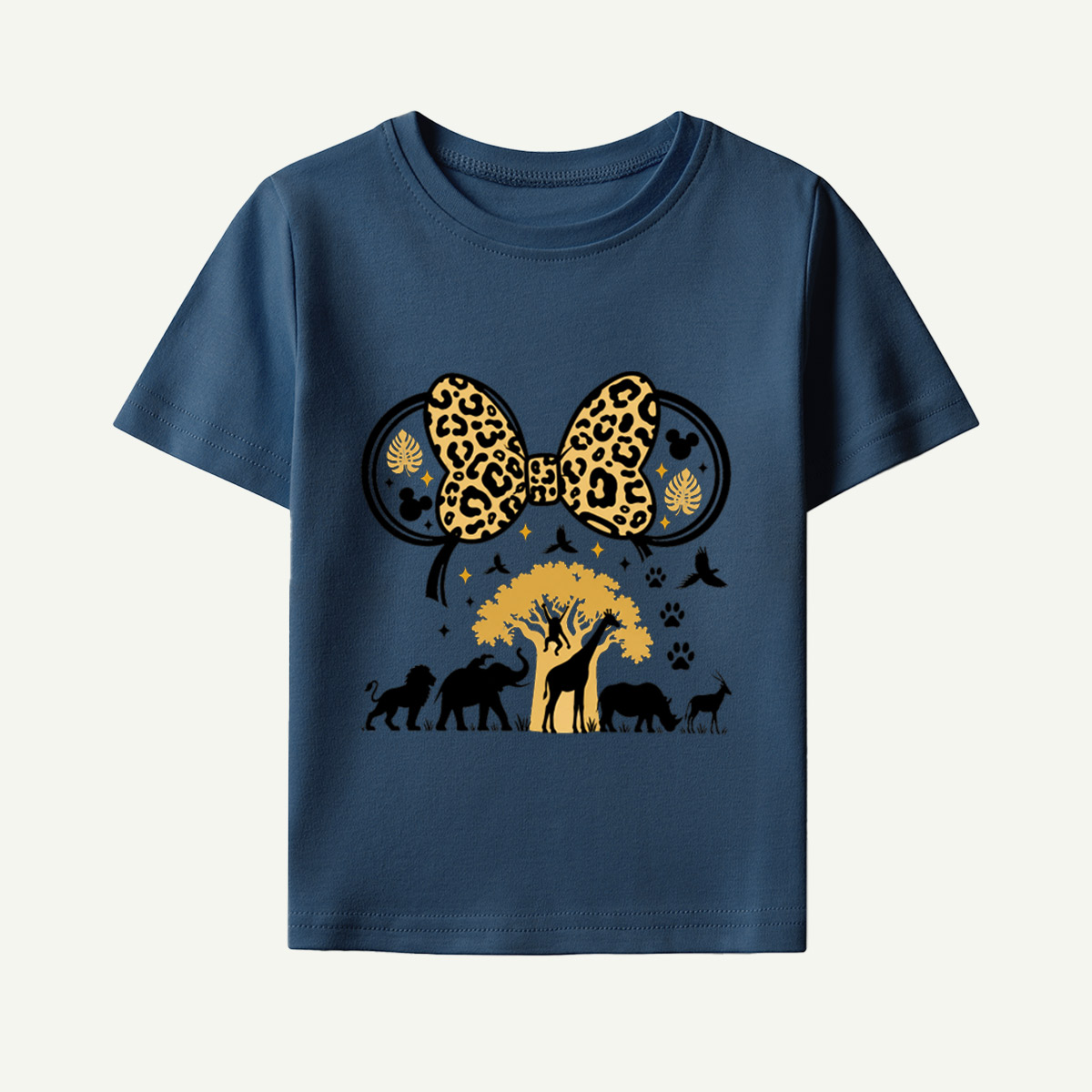Leopard Bow Wildlife Silhouette Kids T-Shirt